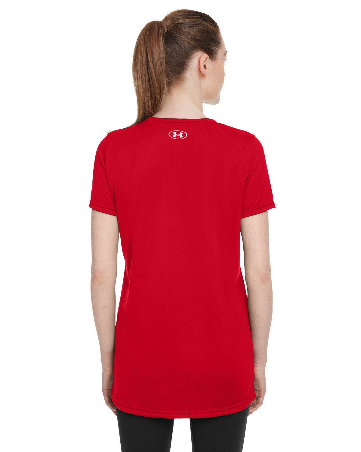 Under Armour Ladies Tech Branded T-Shirts, Red