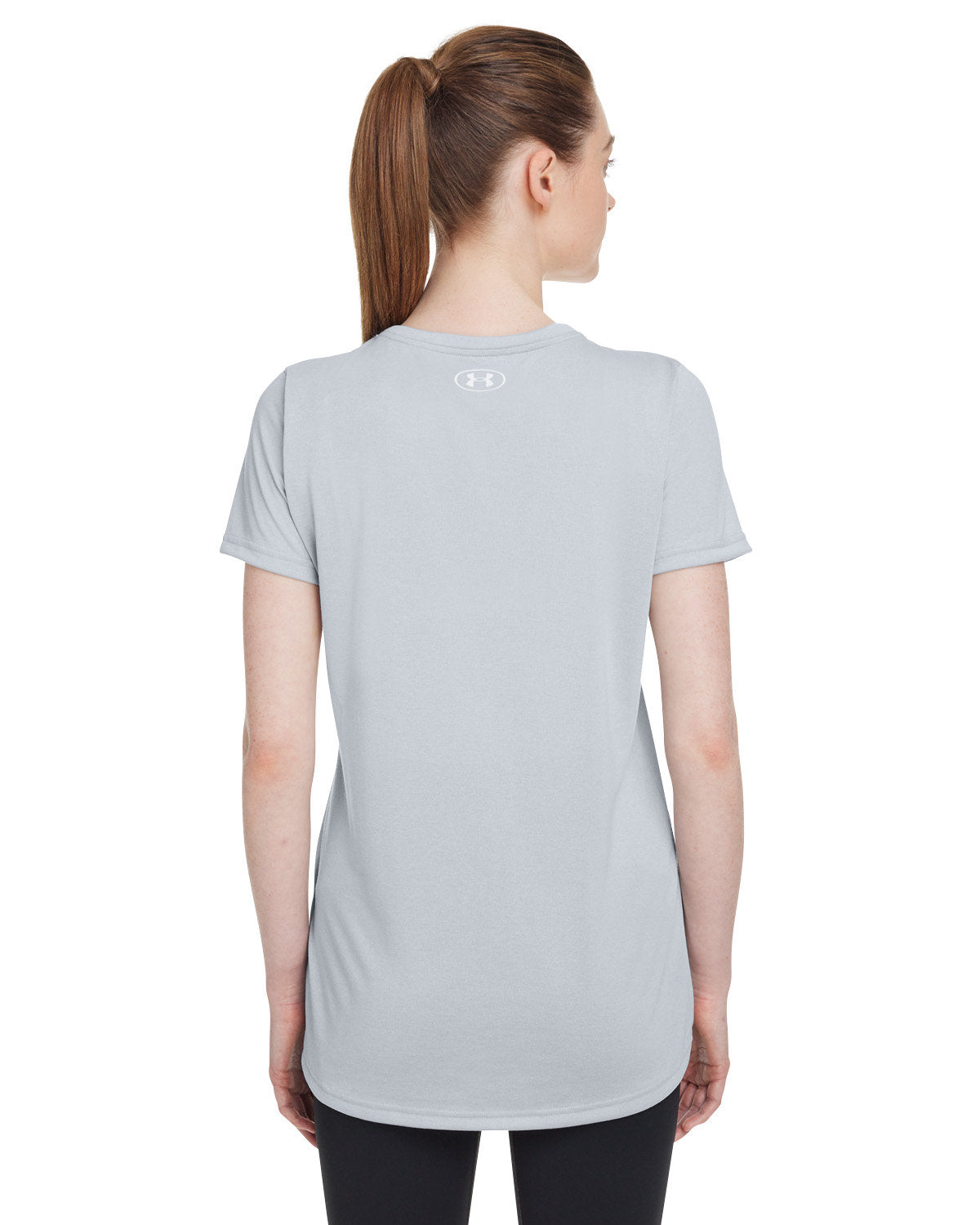 Under Armour Ladies Tech Custom T-Shirts, Mid Grey Light, White