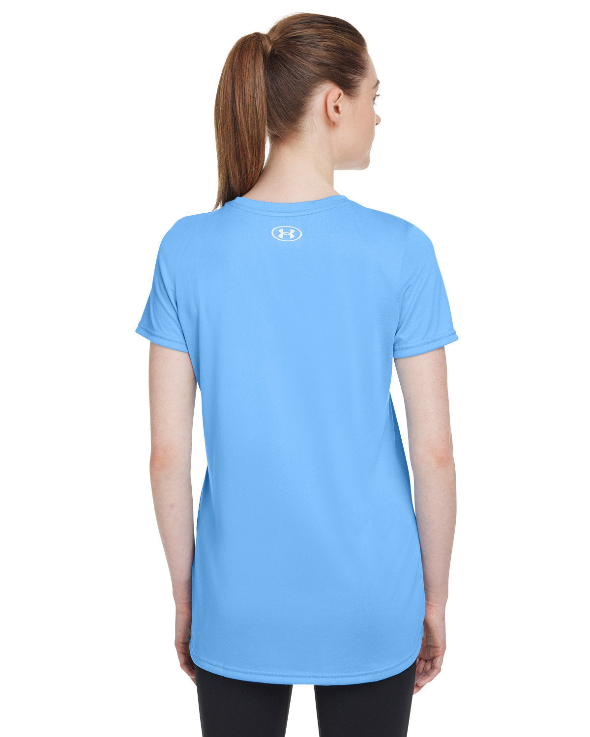 Under Armour Ladies Tech Branded T-Shirts, Carol Blue