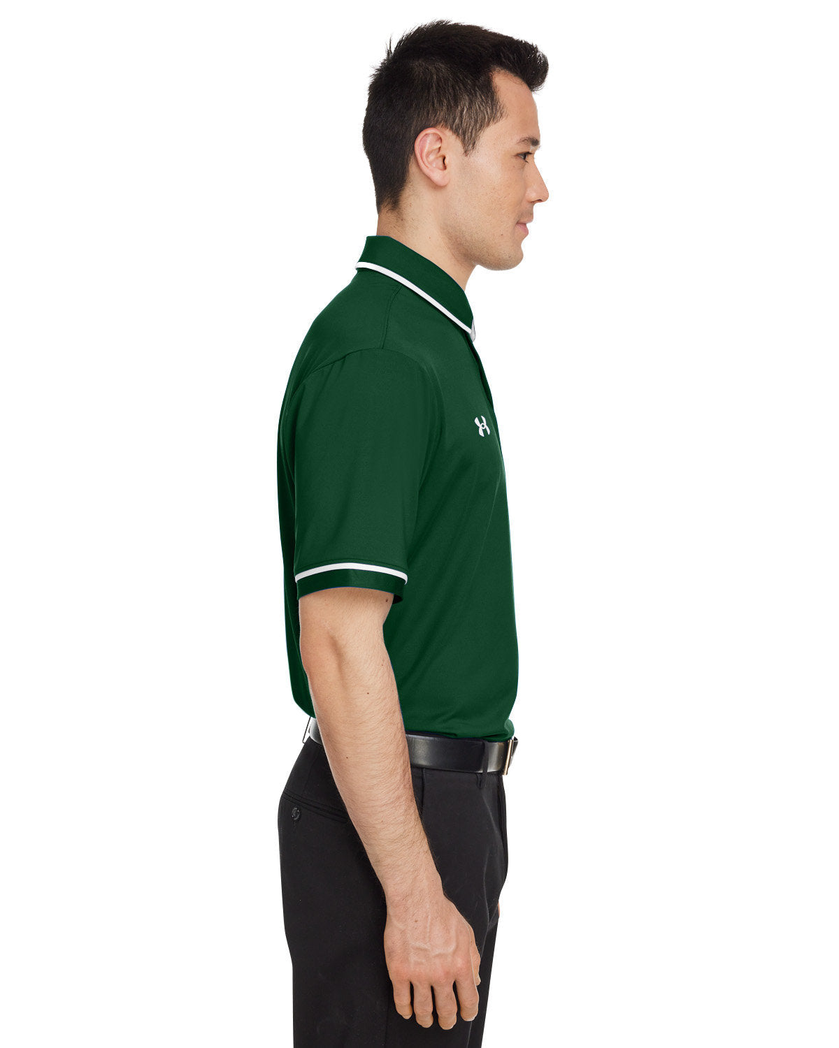 Under Armour Men's Tipped Teams Performance Branded Polos, Forest Green