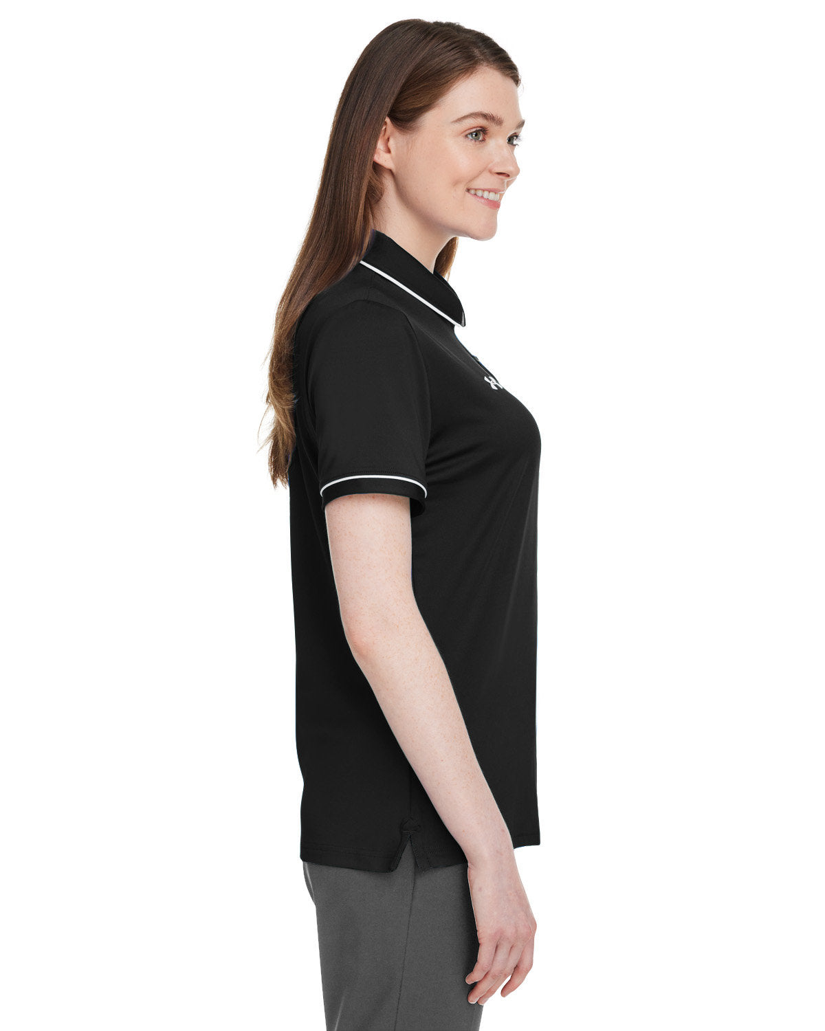 Under Armour Ladies Tipped Teams Performance Customized Polos, Black