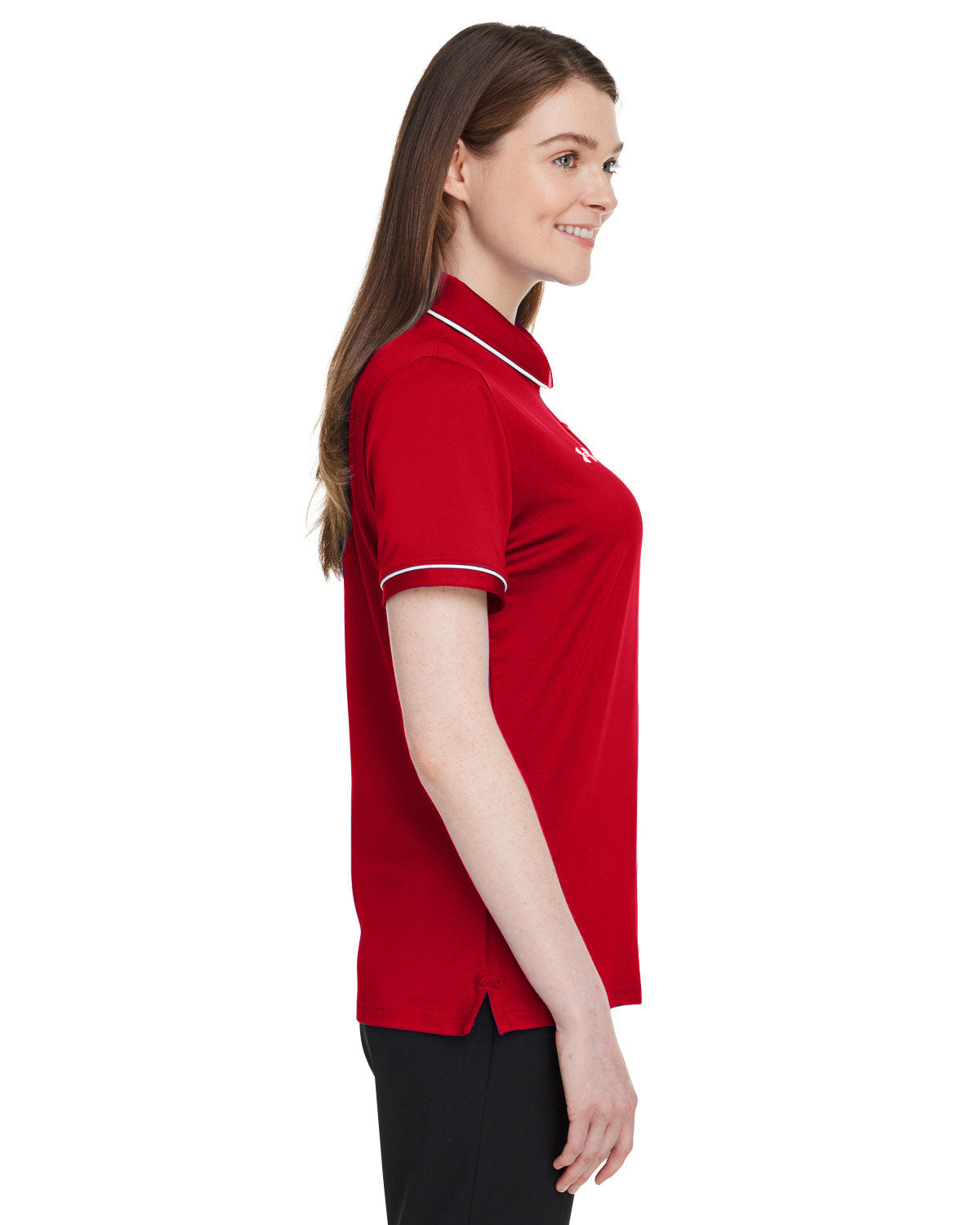 Under Armour Ladies Tipped Teams Performance Polo, Red