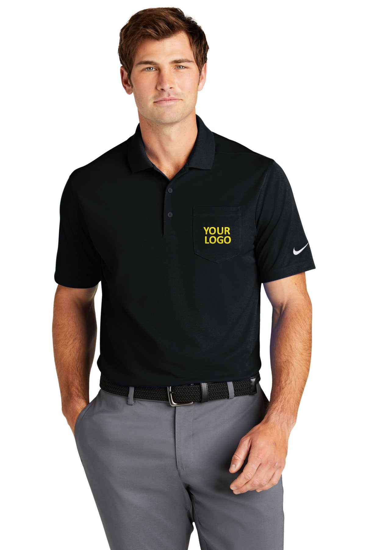 Nike Black NKDC2103 custom logo polo shirts
