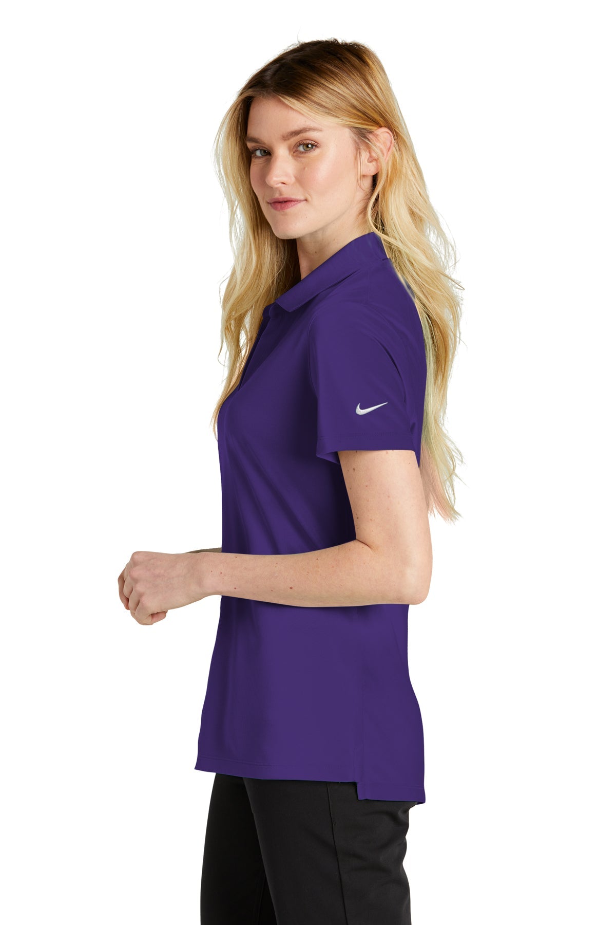 Nike Ladies Dri-FIT Micro Pique Customized Polos, Court Purple