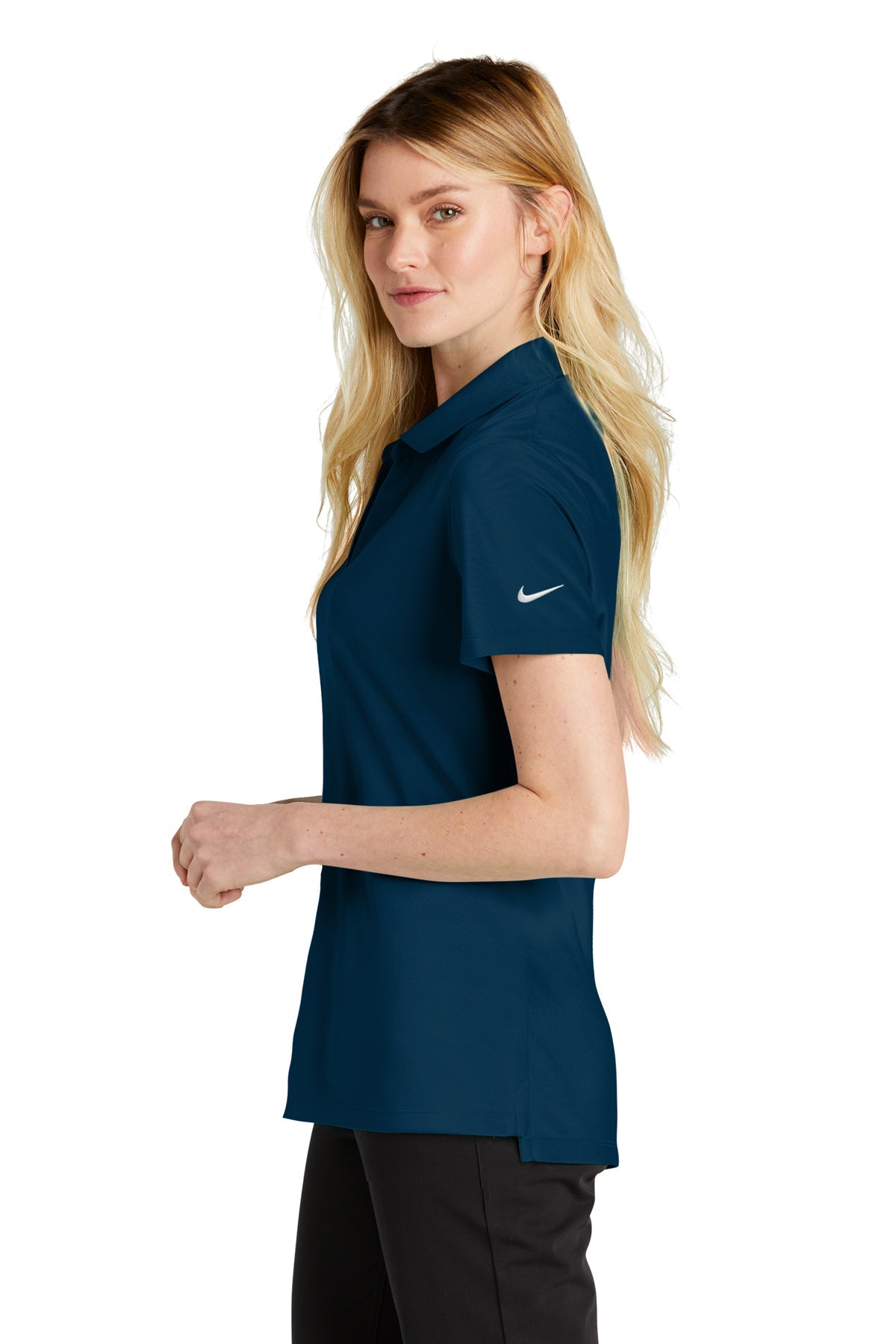 Nike Ladies Dri-FIT Micro Pique Customized Polos, Navy
