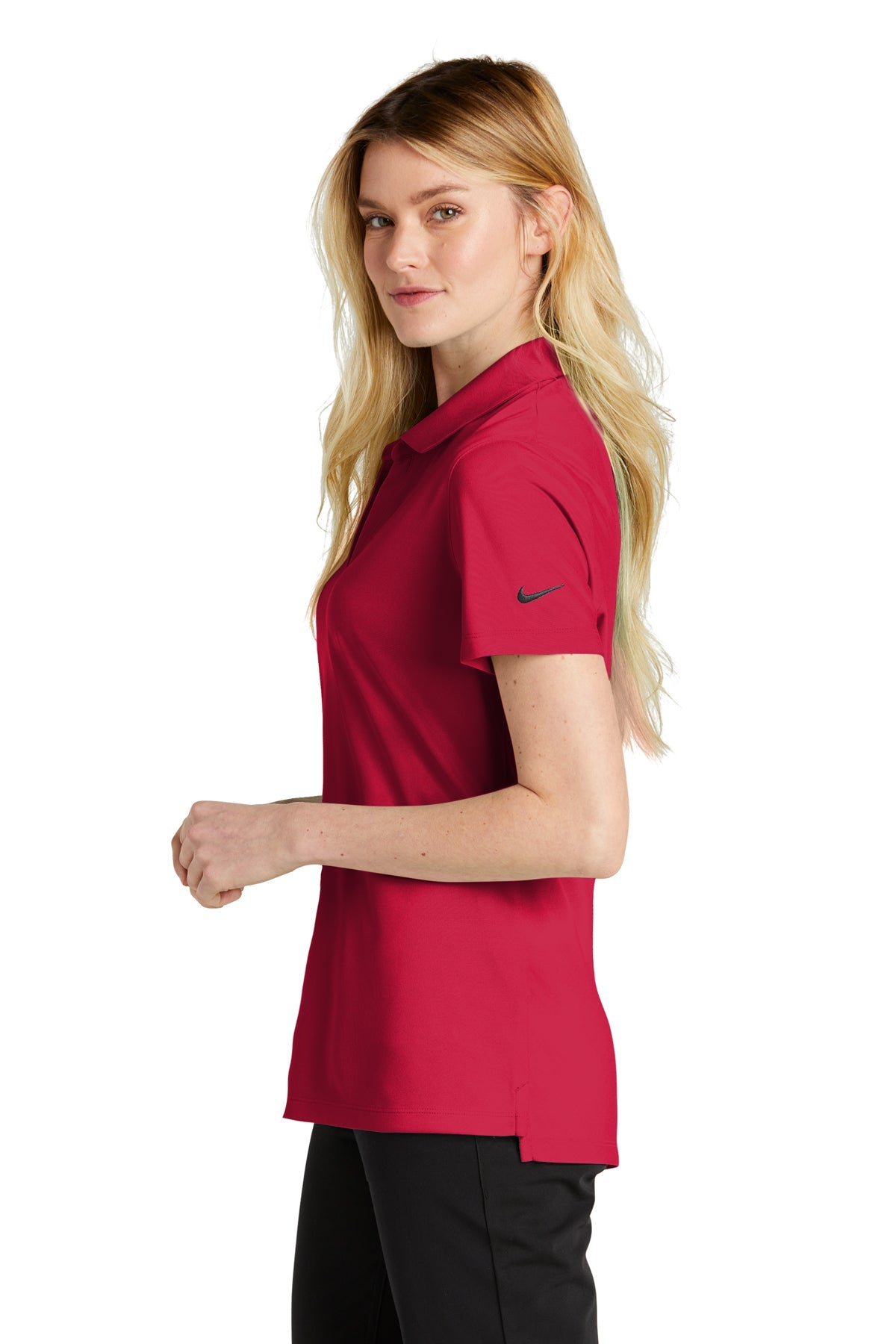 Nike Ladies Dri-FIT Micro Pique Customized Polos, University Red