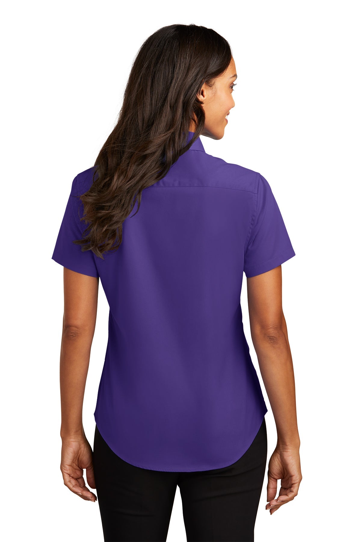 open lace back dress Cinch Women's Stretch Purple Stripe Button Down Shirt XL main image 1