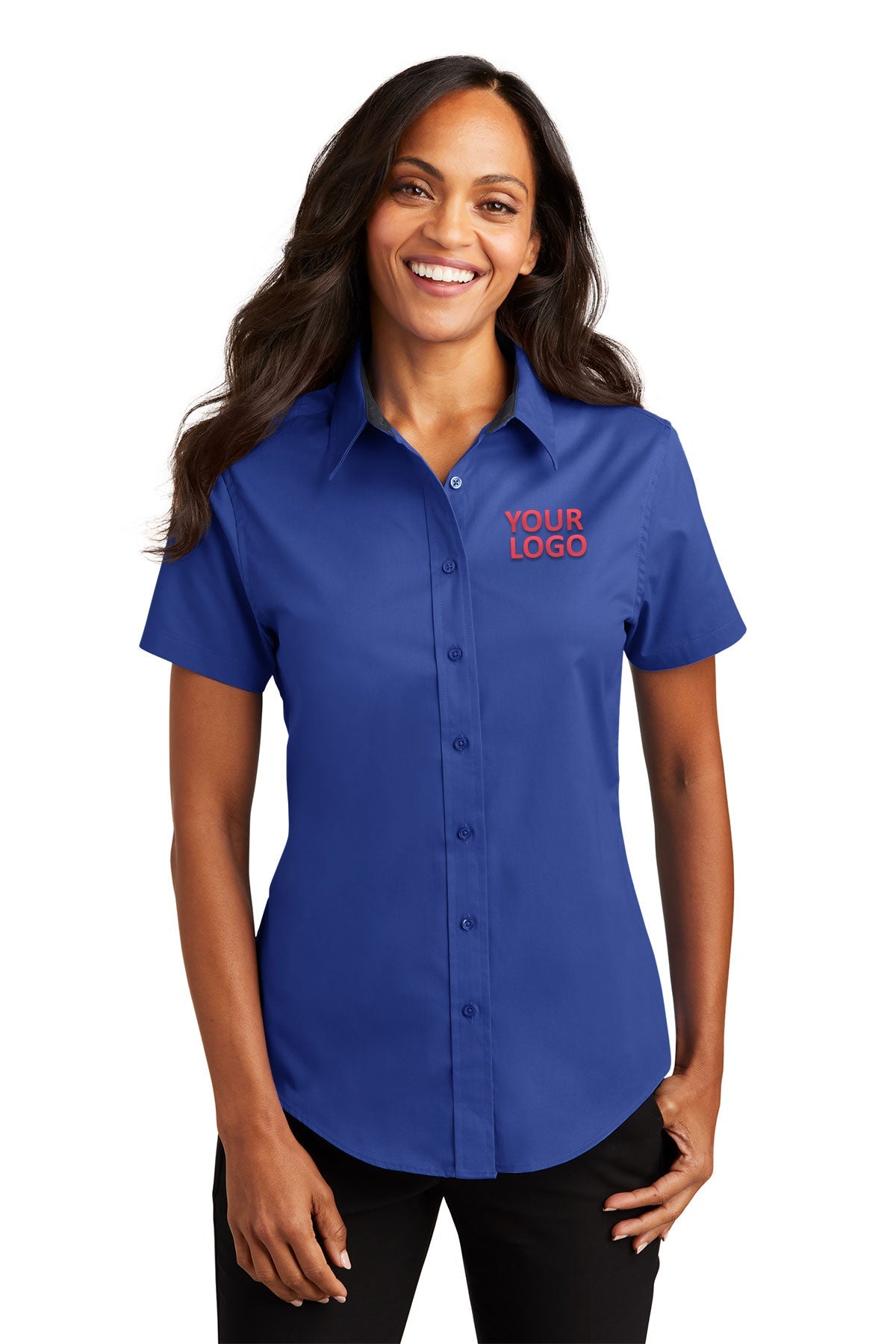 Port Authority Royal/Classic Navy L508 embroidered work shirts