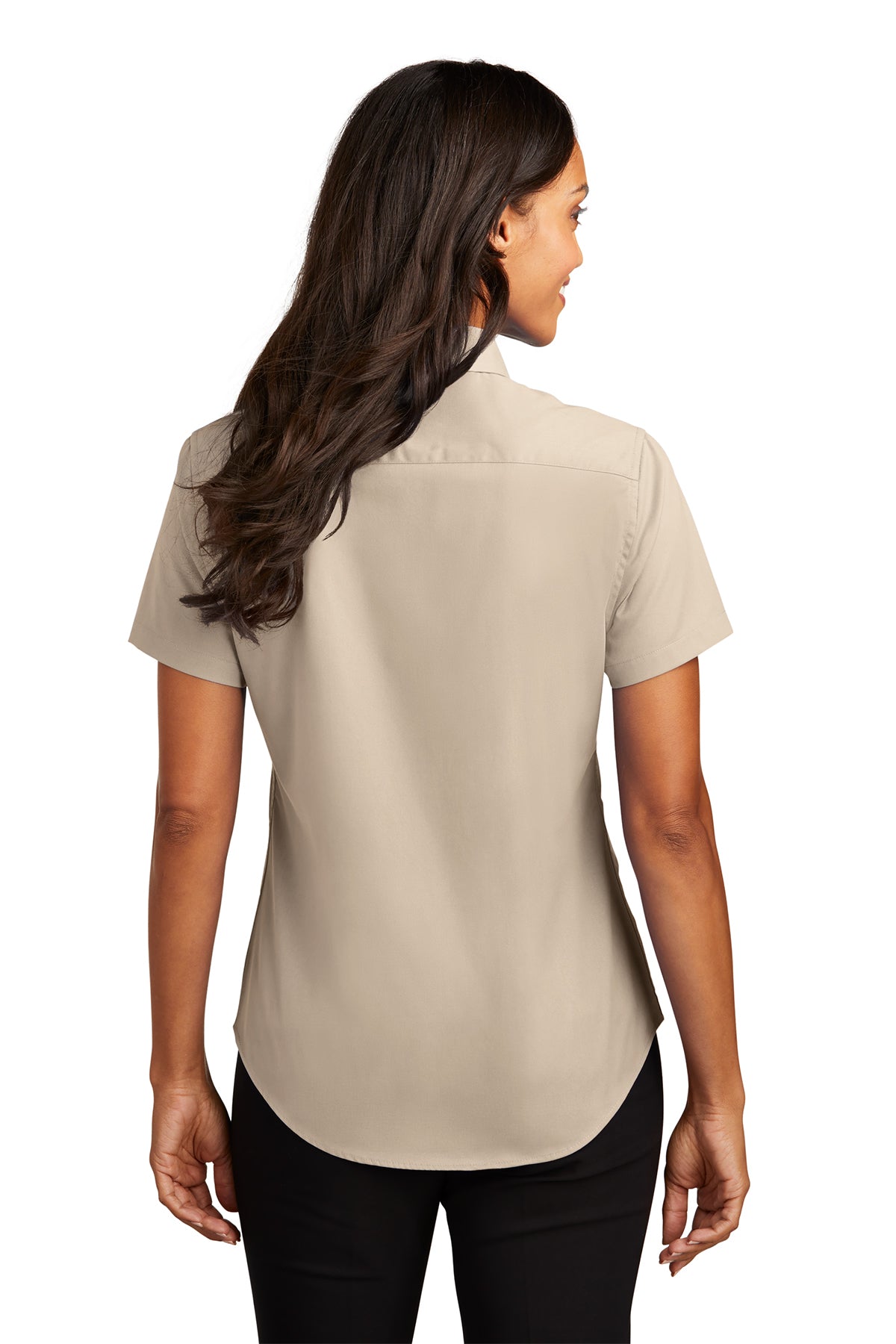Branded Port Authority Ladies Short Sleeve Shirt Stone