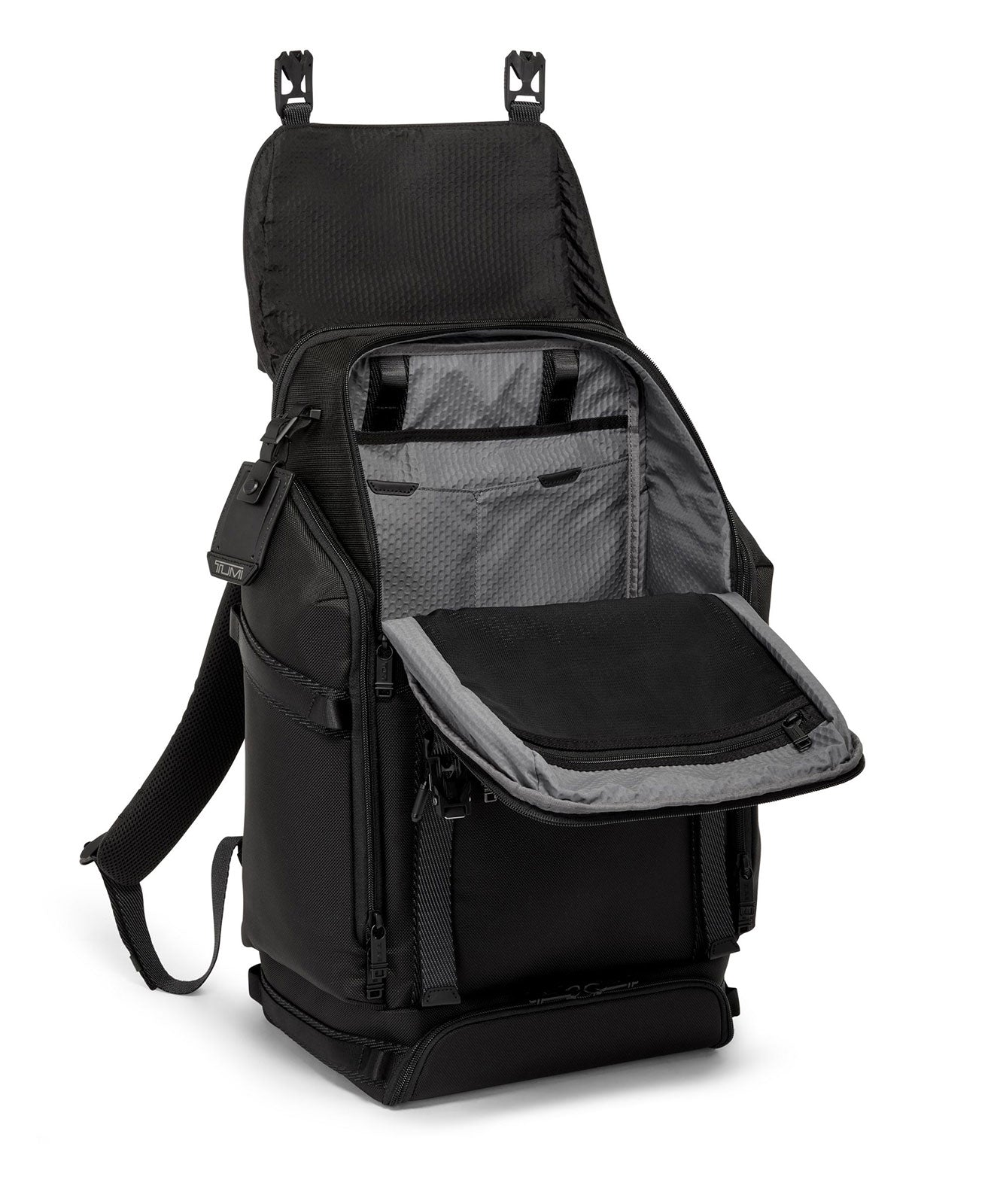 Branded Tumi Expedition Flap Backpack, Black Branded Tumi Expedition Flap Backpack, Black