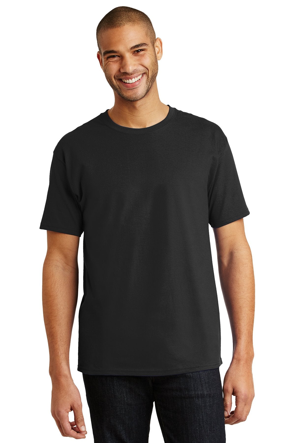 hanes tagless cotton t shirt 5250 black