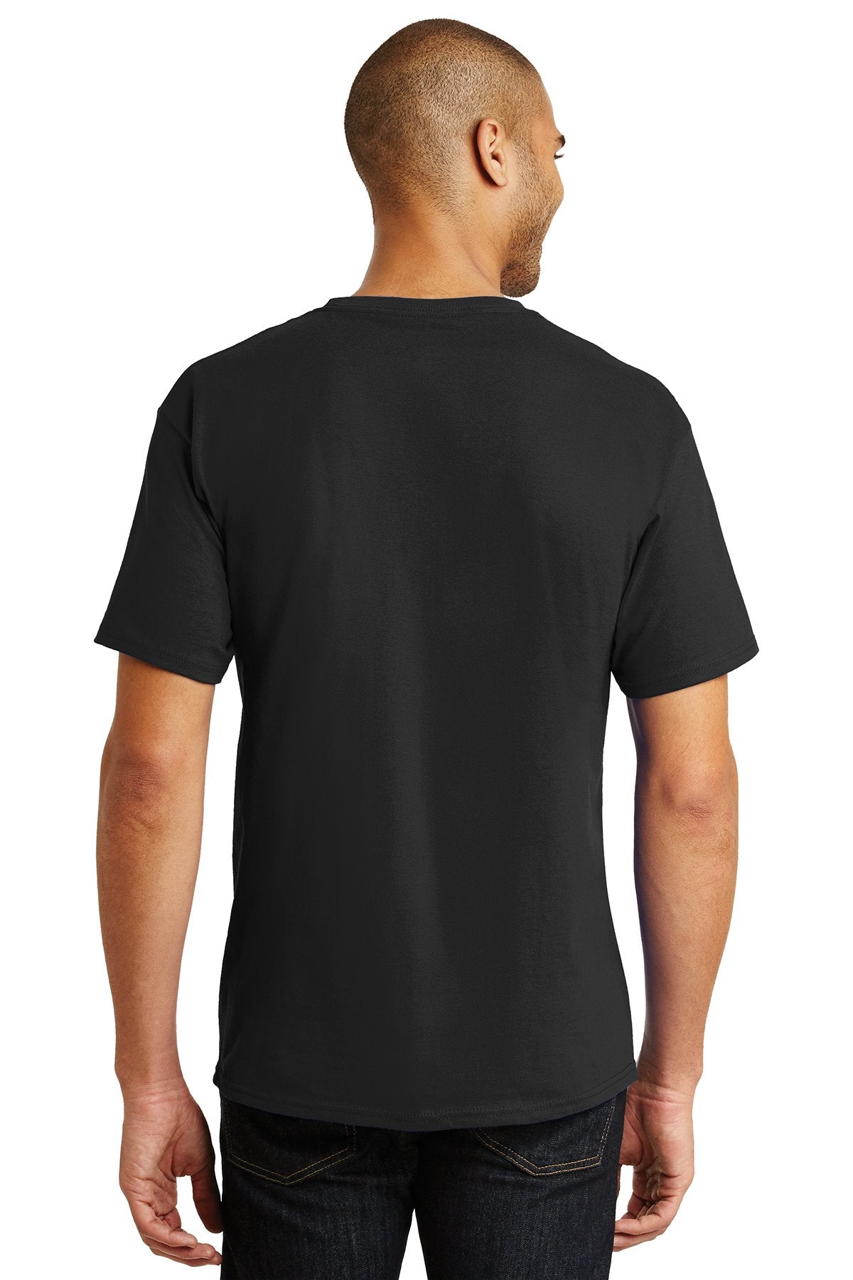 hanes tagless cotton t shirt 5250 black