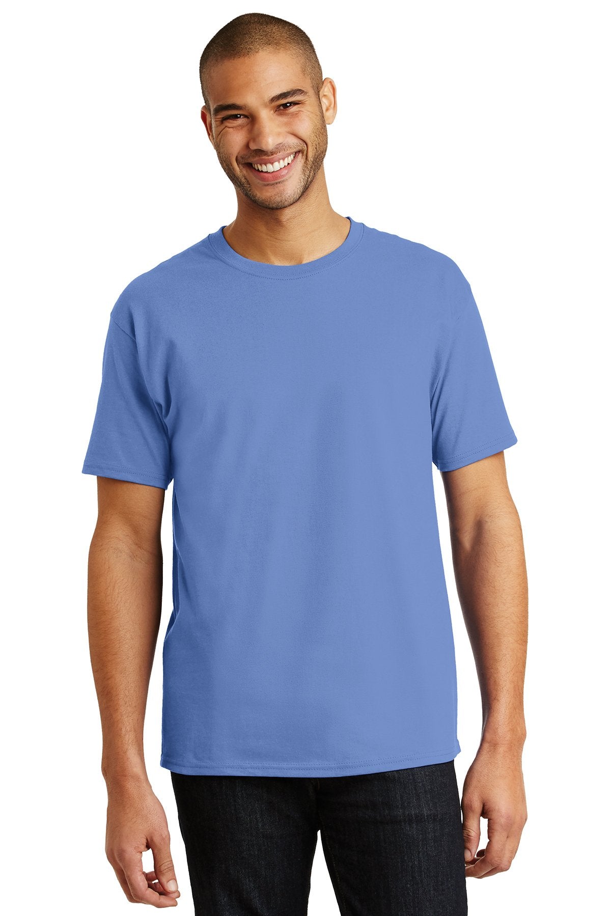 hanes tagless cotton t shirt 5250 carolina blue