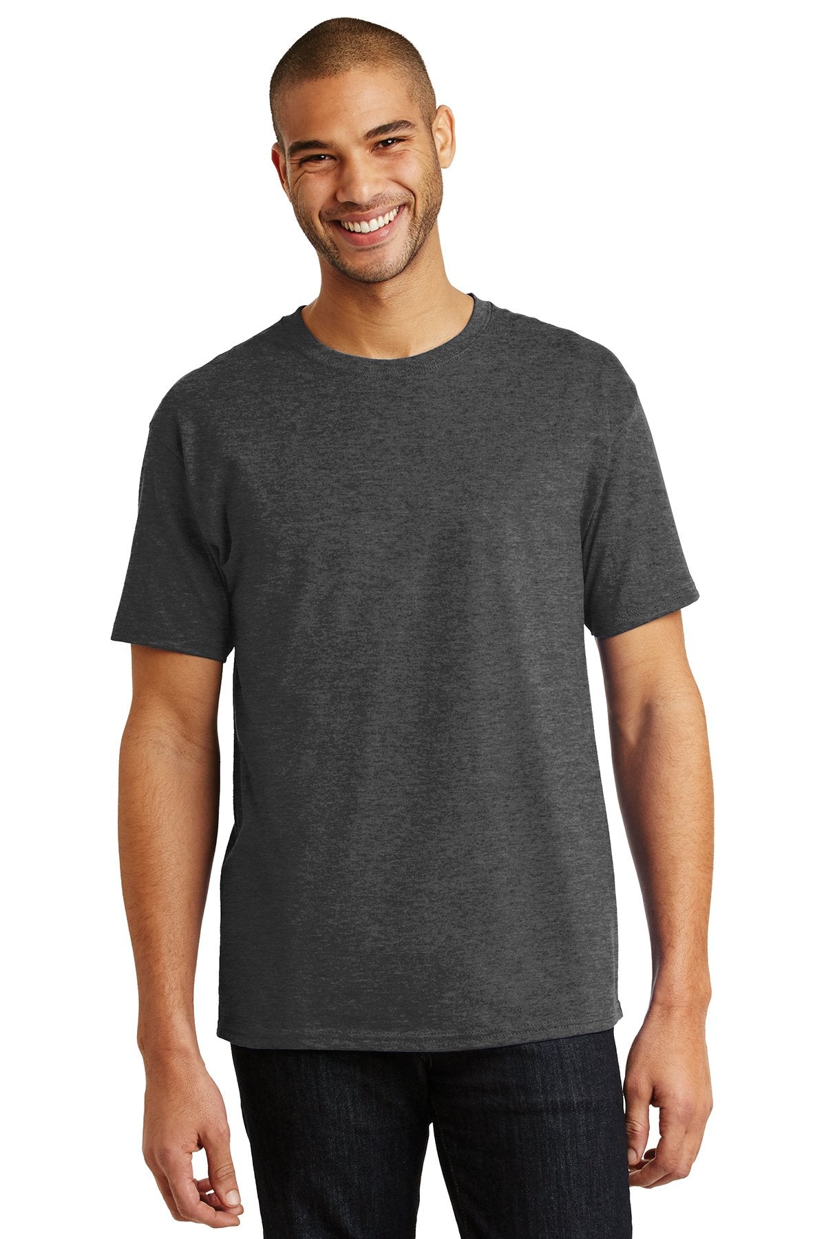 hanes tagless cotton t shirt 5250 charcoal heather