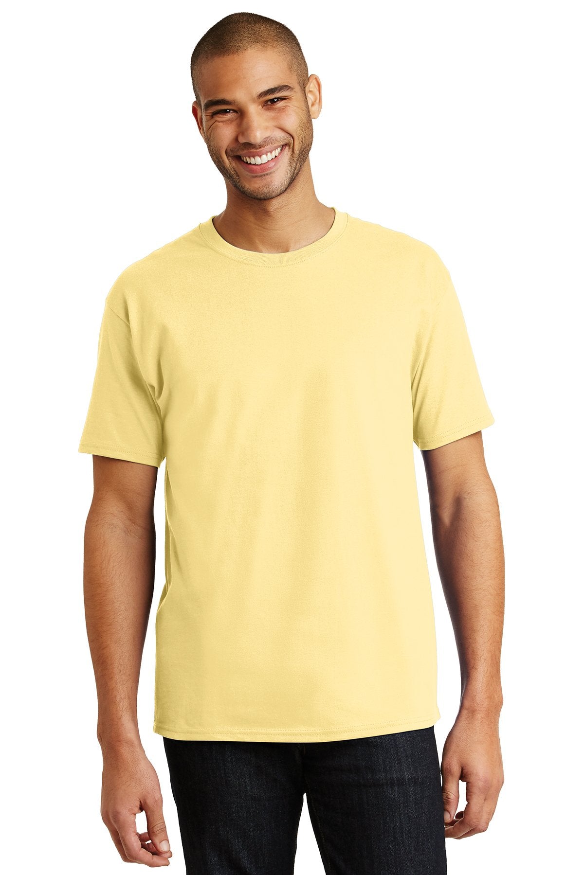 hanes tagless cotton t shirt 5250 daffodil yellow