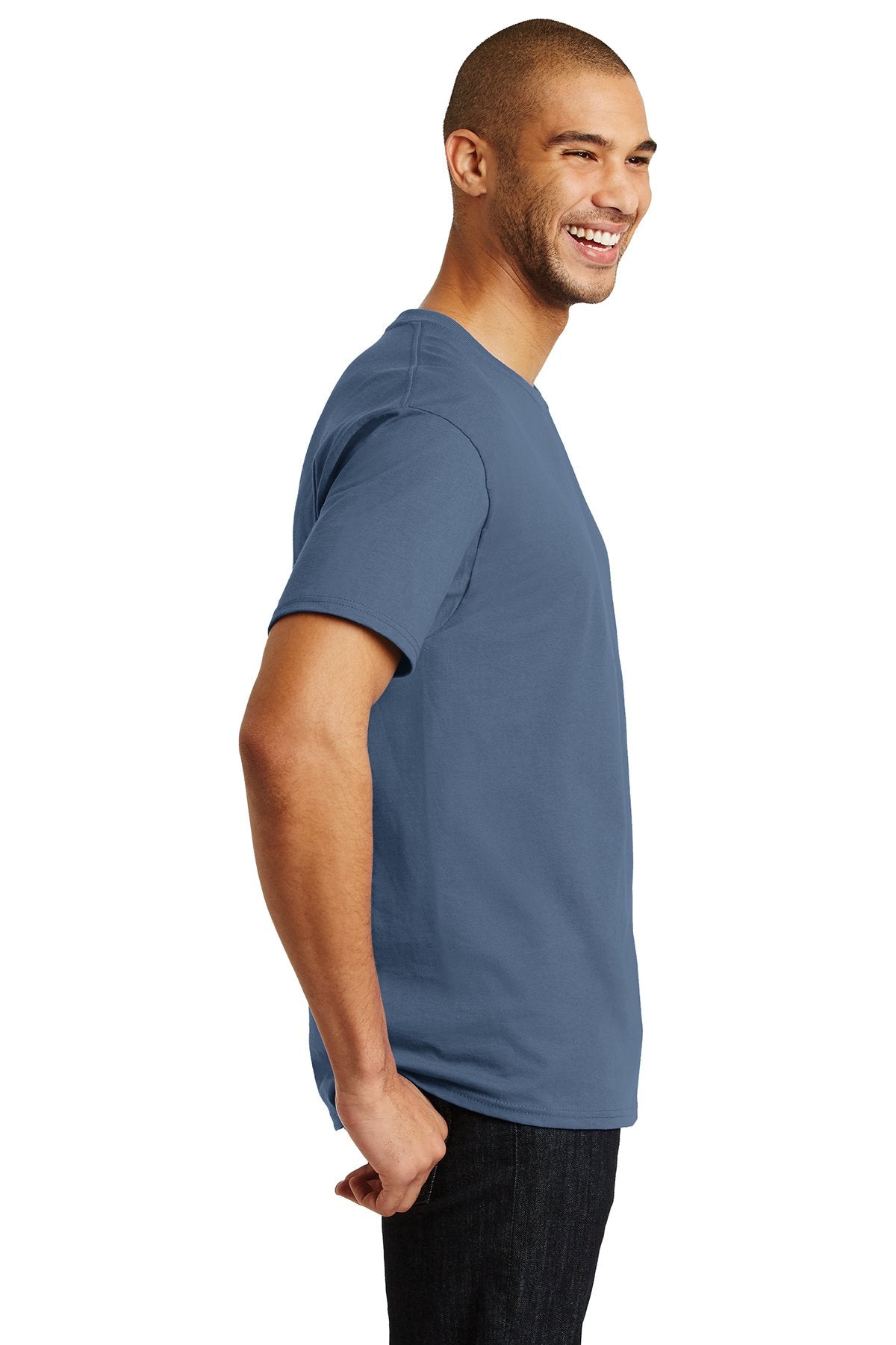hanes tagless cotton t shirt 5250 denim blue