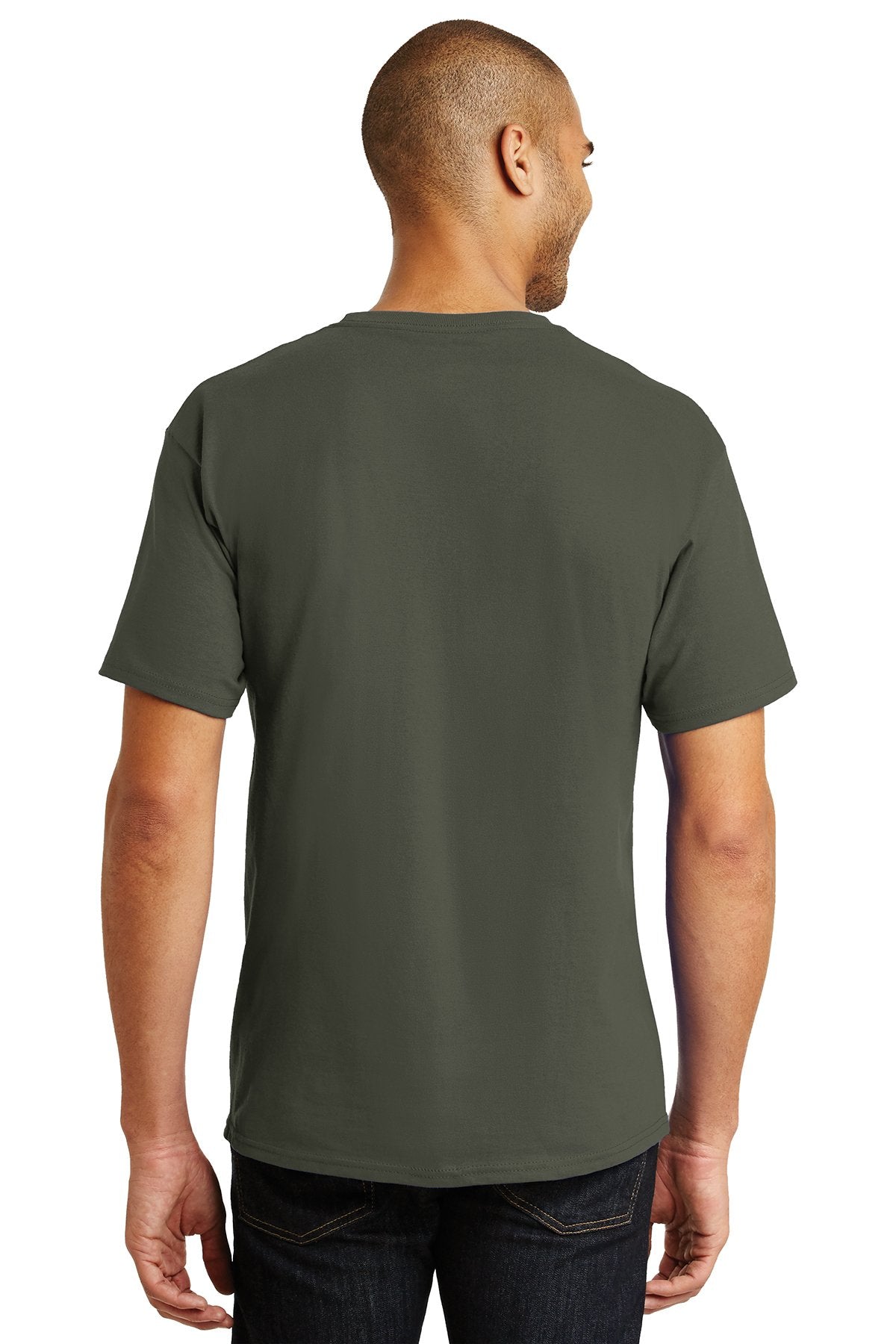 hanes tagless cotton t shirt 5250 fatigue green