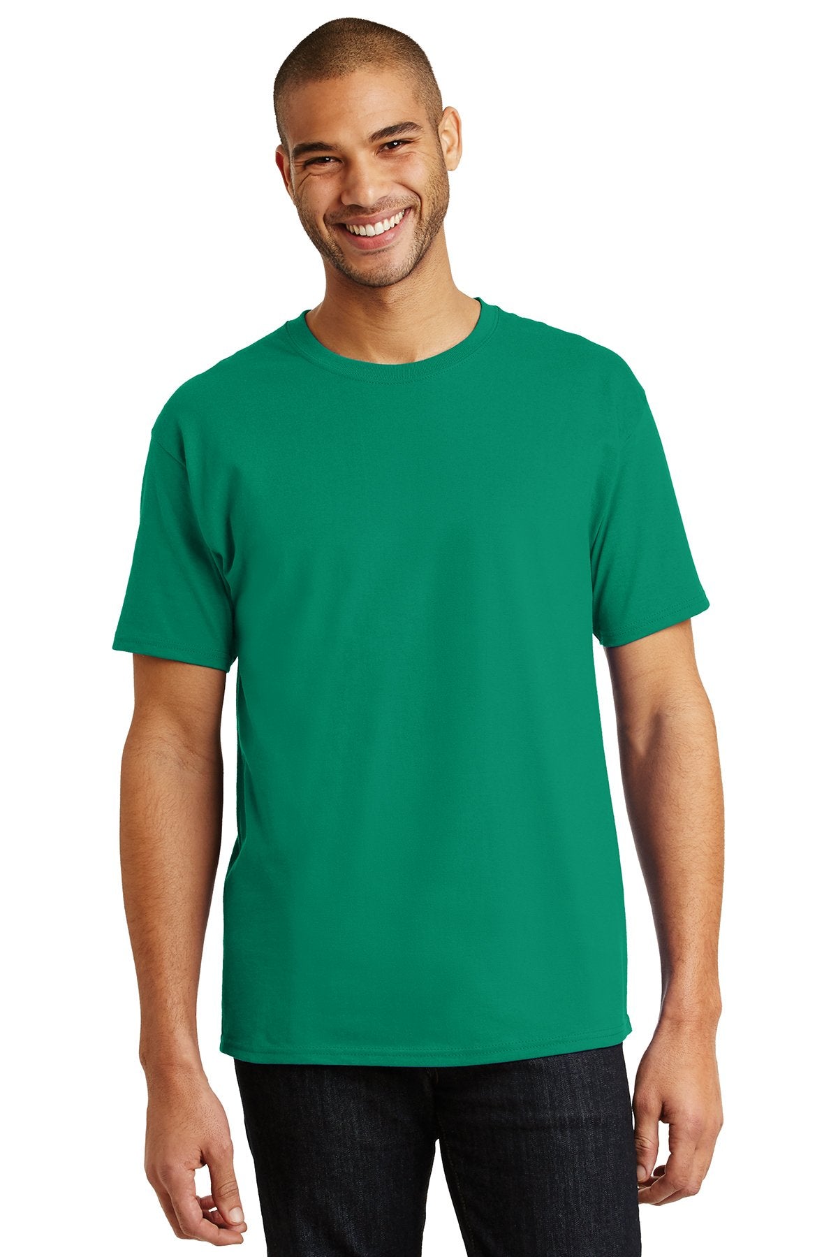 hanes tagless cotton t shirt 5250 kelly green