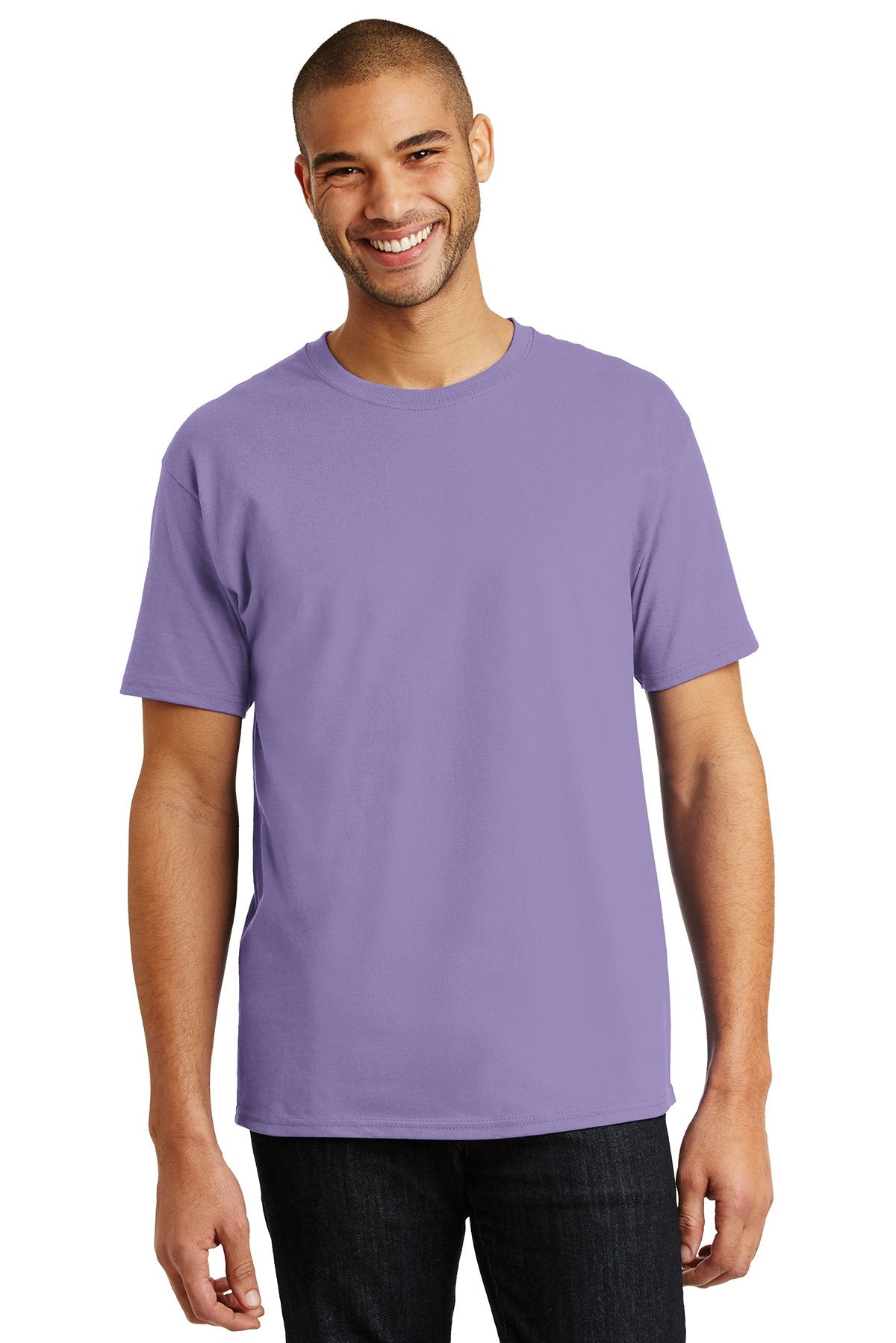 hanes tagless cotton t shirt 5250 lavender