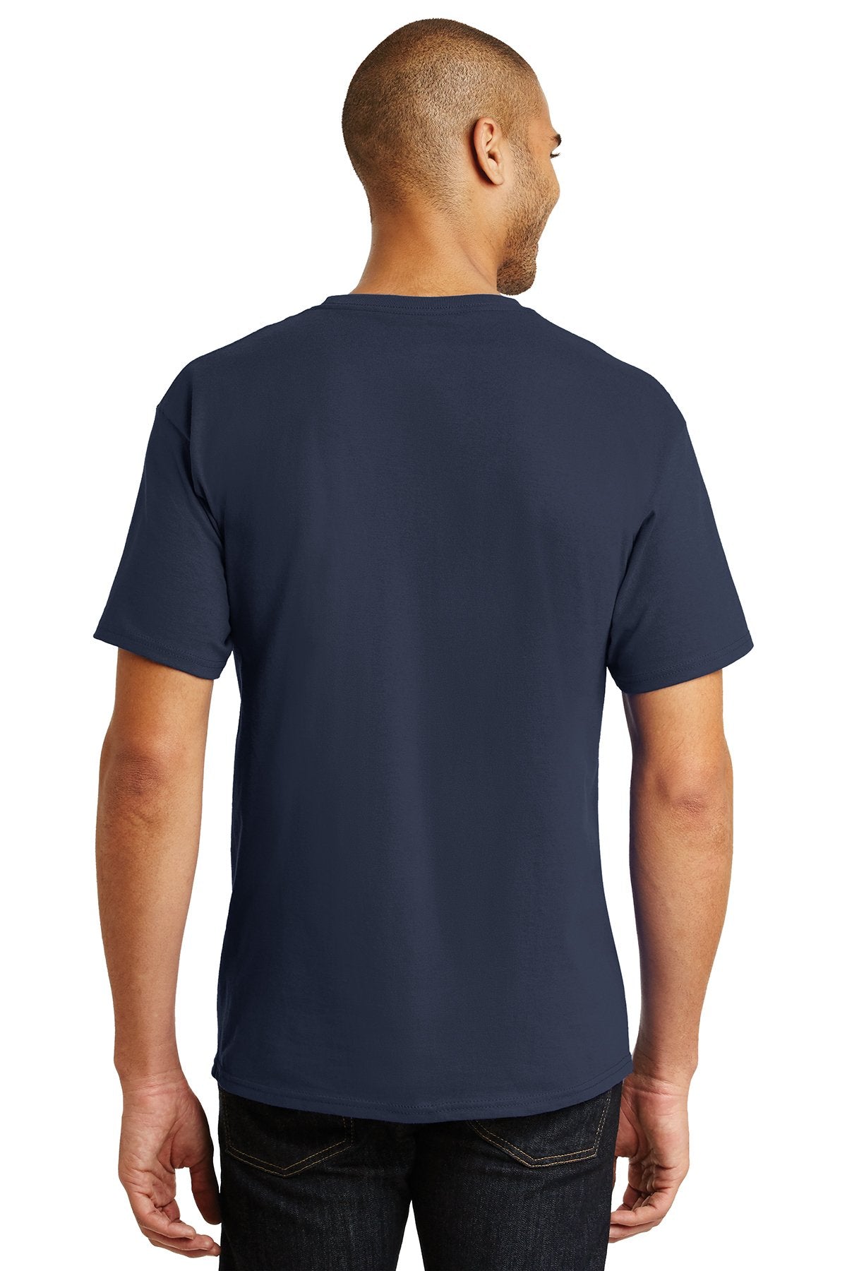 hanes tagless cotton t shirt 5250 navy