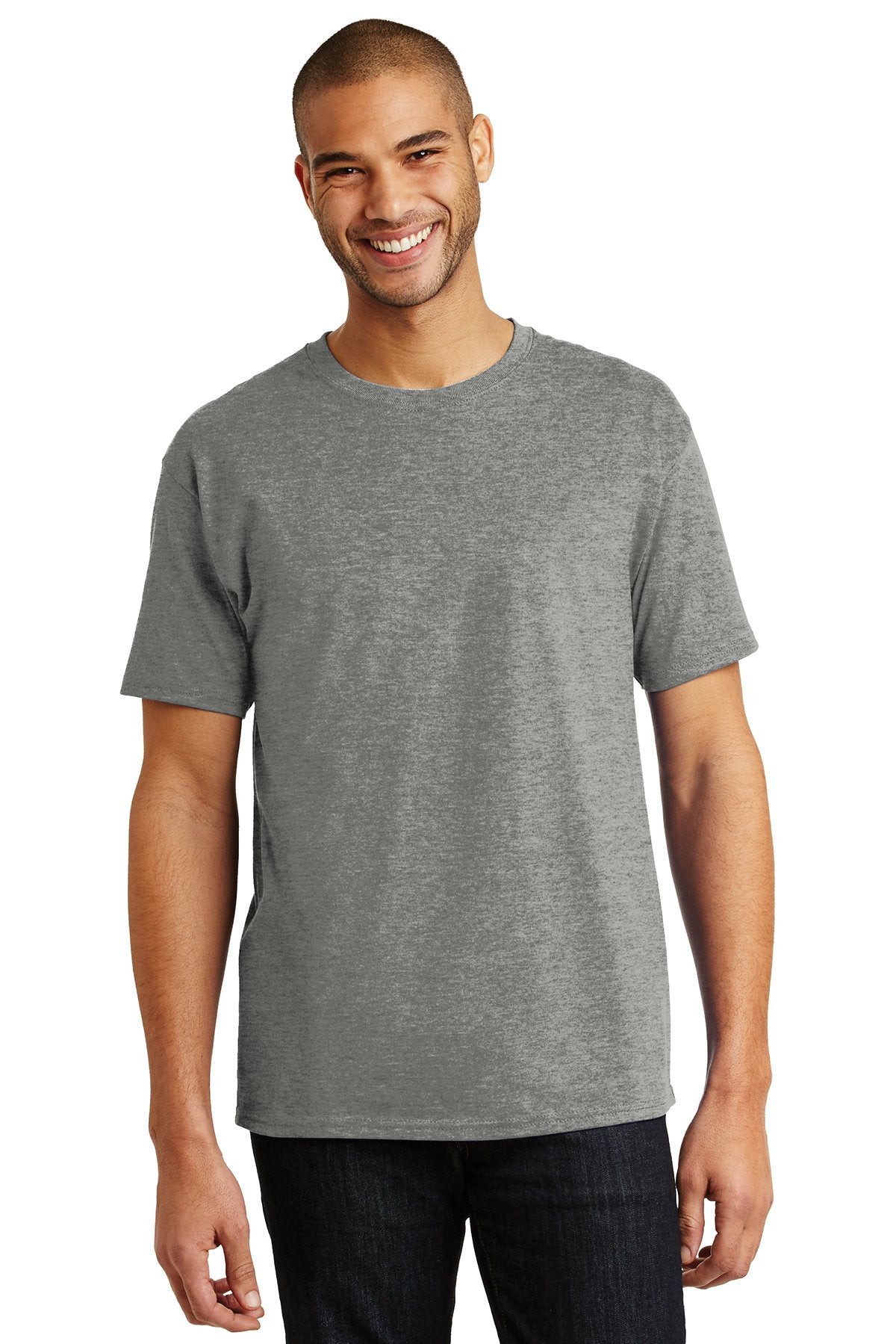 hanes tagless cotton t shirt 5250 oxford grey