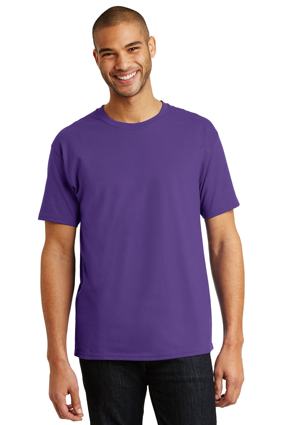 hanes tagless cotton t shirt 5250 purple