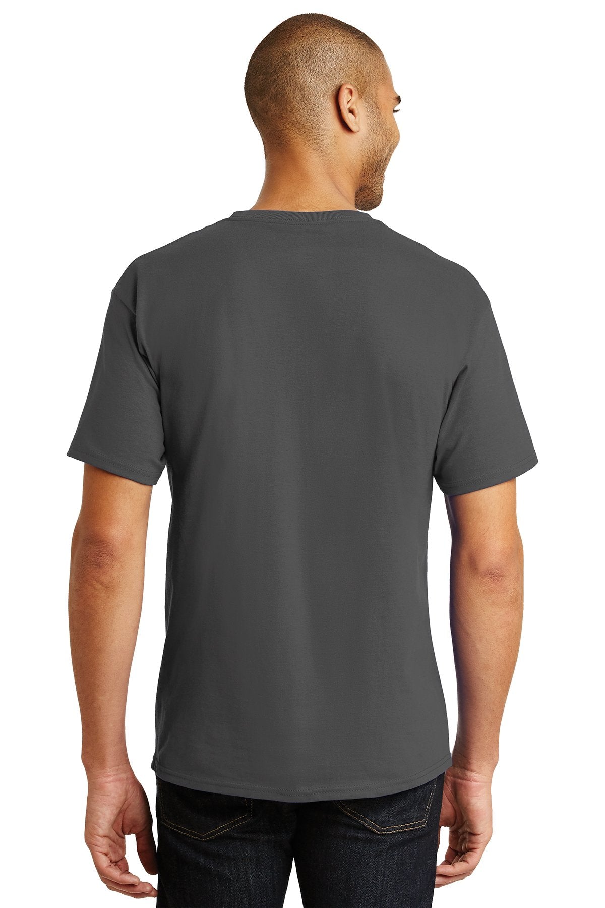 hanes tagless cotton t shirt 5250 smoke grey
