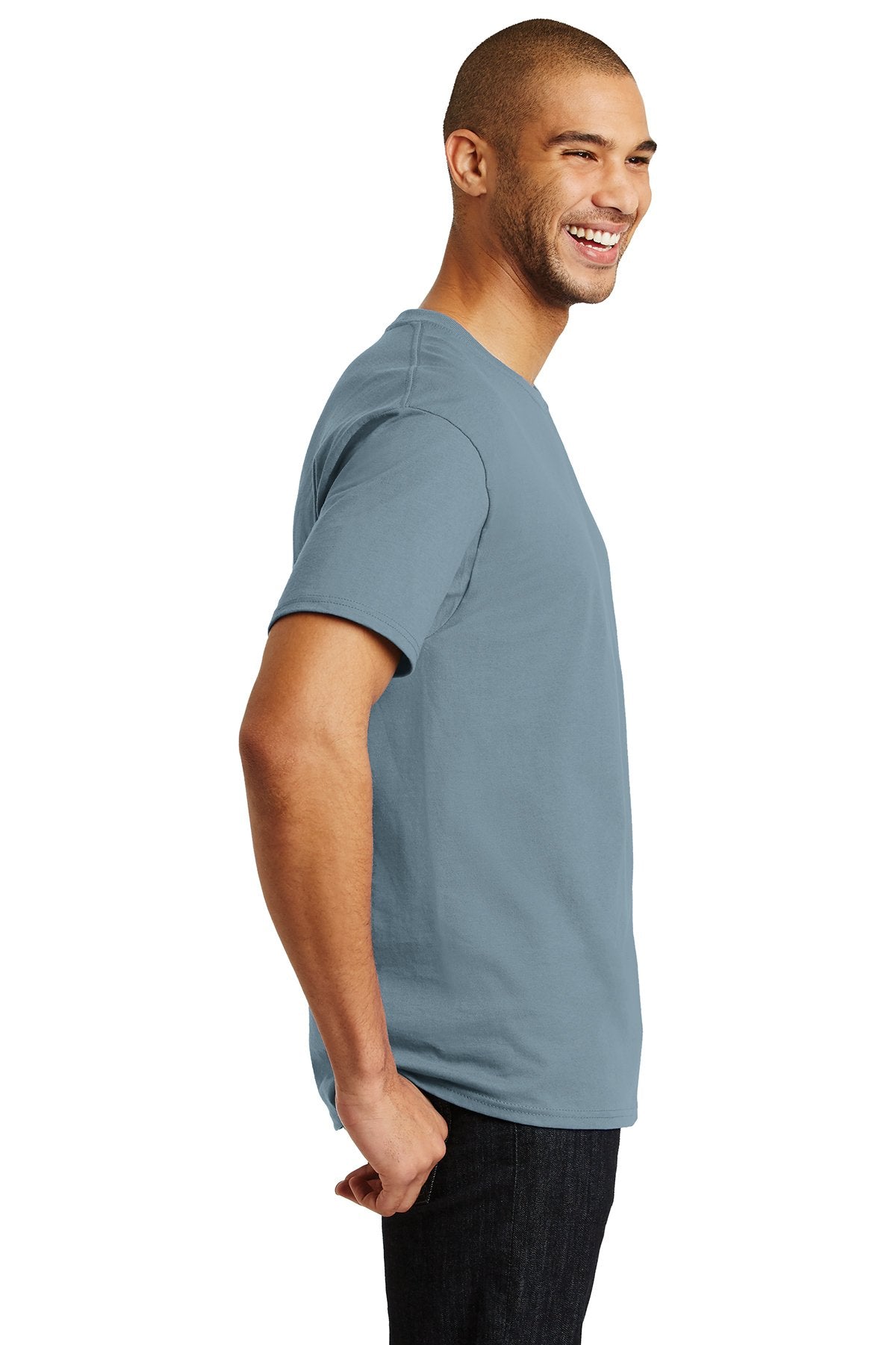 hanes tagless cotton t shirt 5250 stonewashed blue