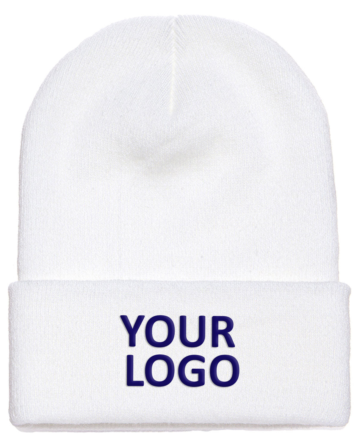 Yupoong Adult Cuffed Knit Beanie 1501 WHITE