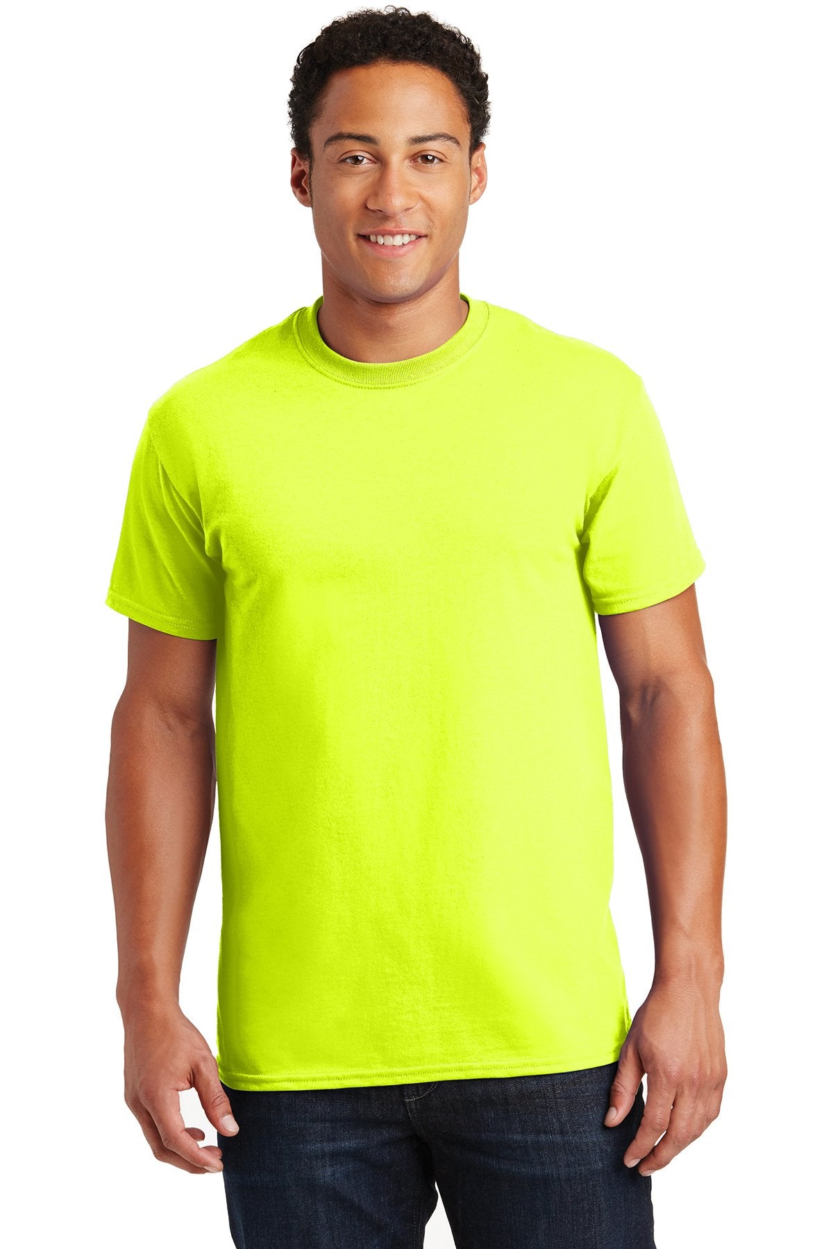 gildan ultra cotton t shirt 2000 safety green