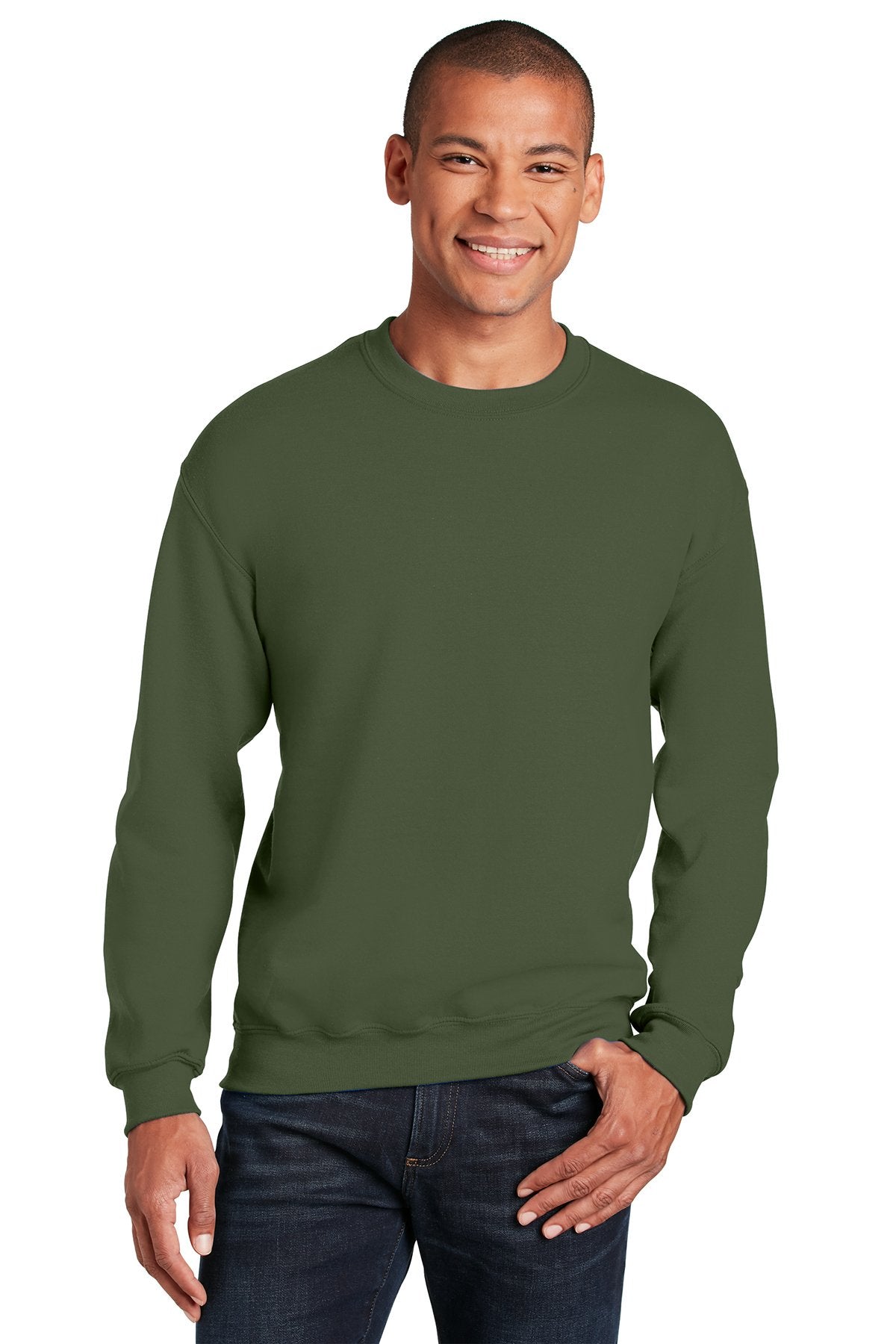 Gildan Military Green 18000 custom dri fit sweatshirts
