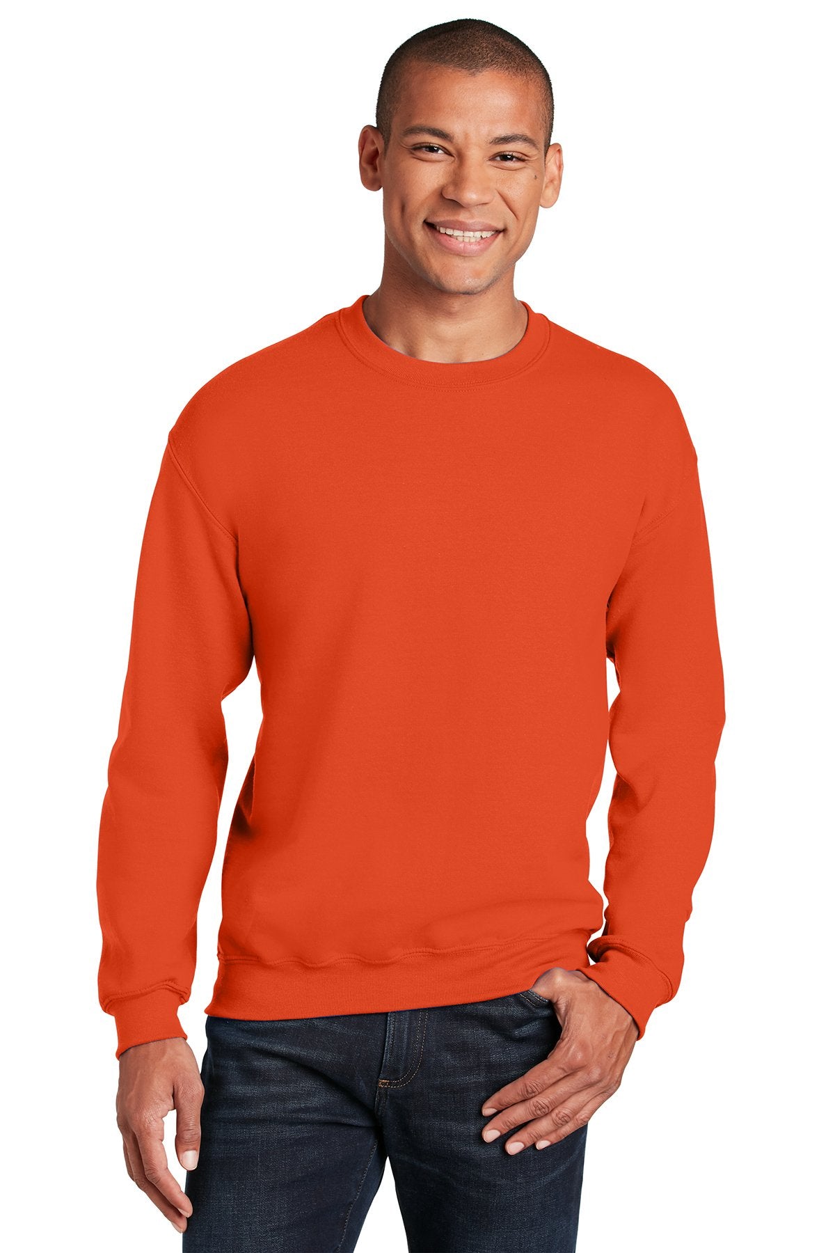 Gildan Orange 18000 sweatshirts with logos