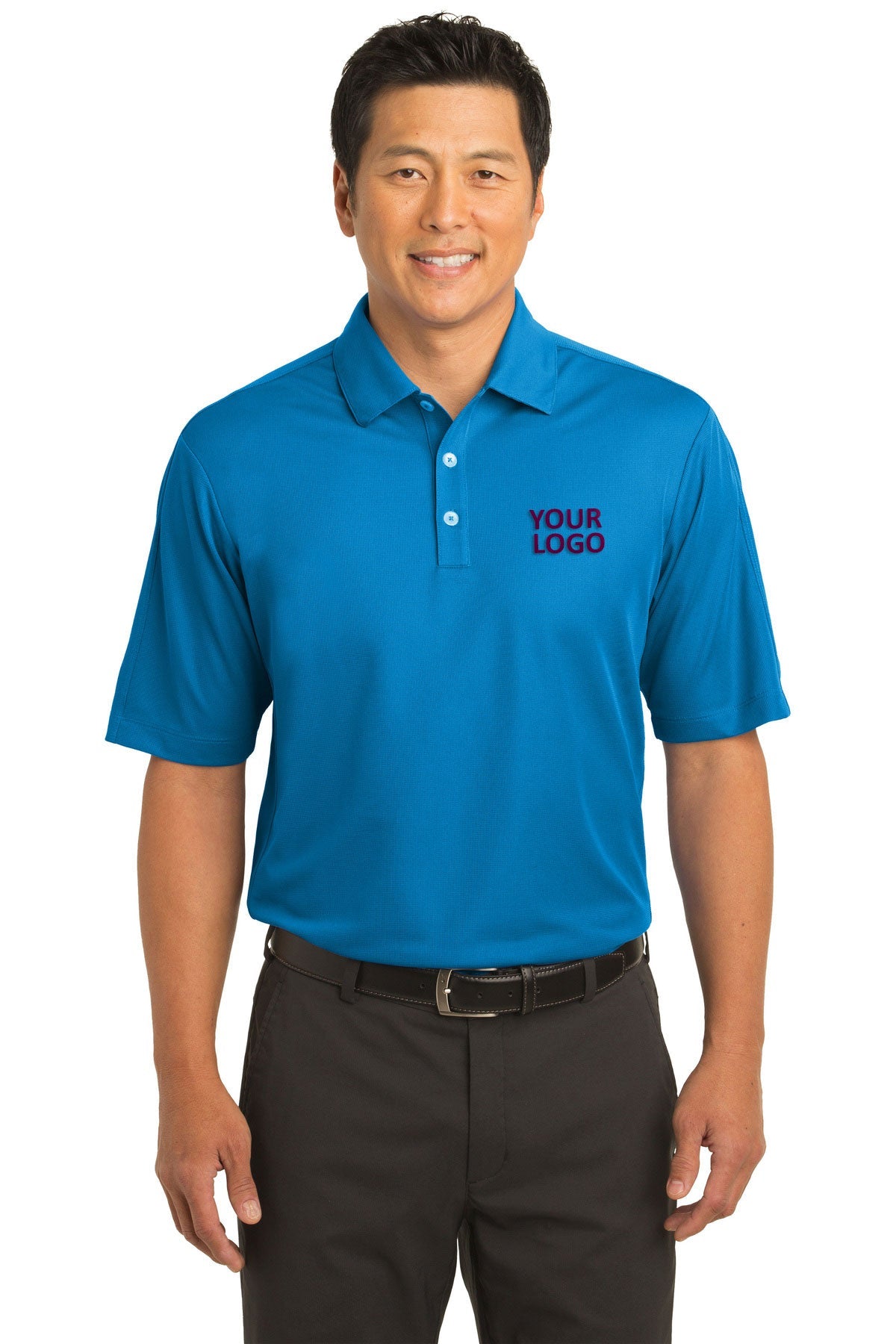nike pacific blue 266998 embroidered work polo shirts