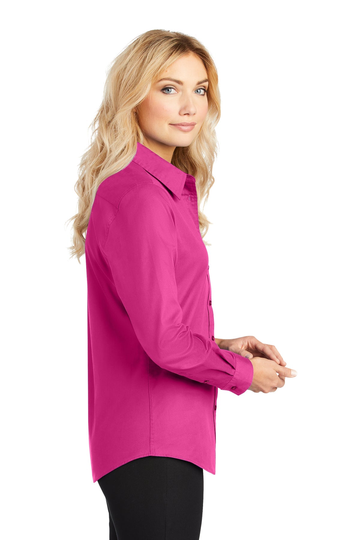 port authority_l608 _tropical pink_company_logo_button downs