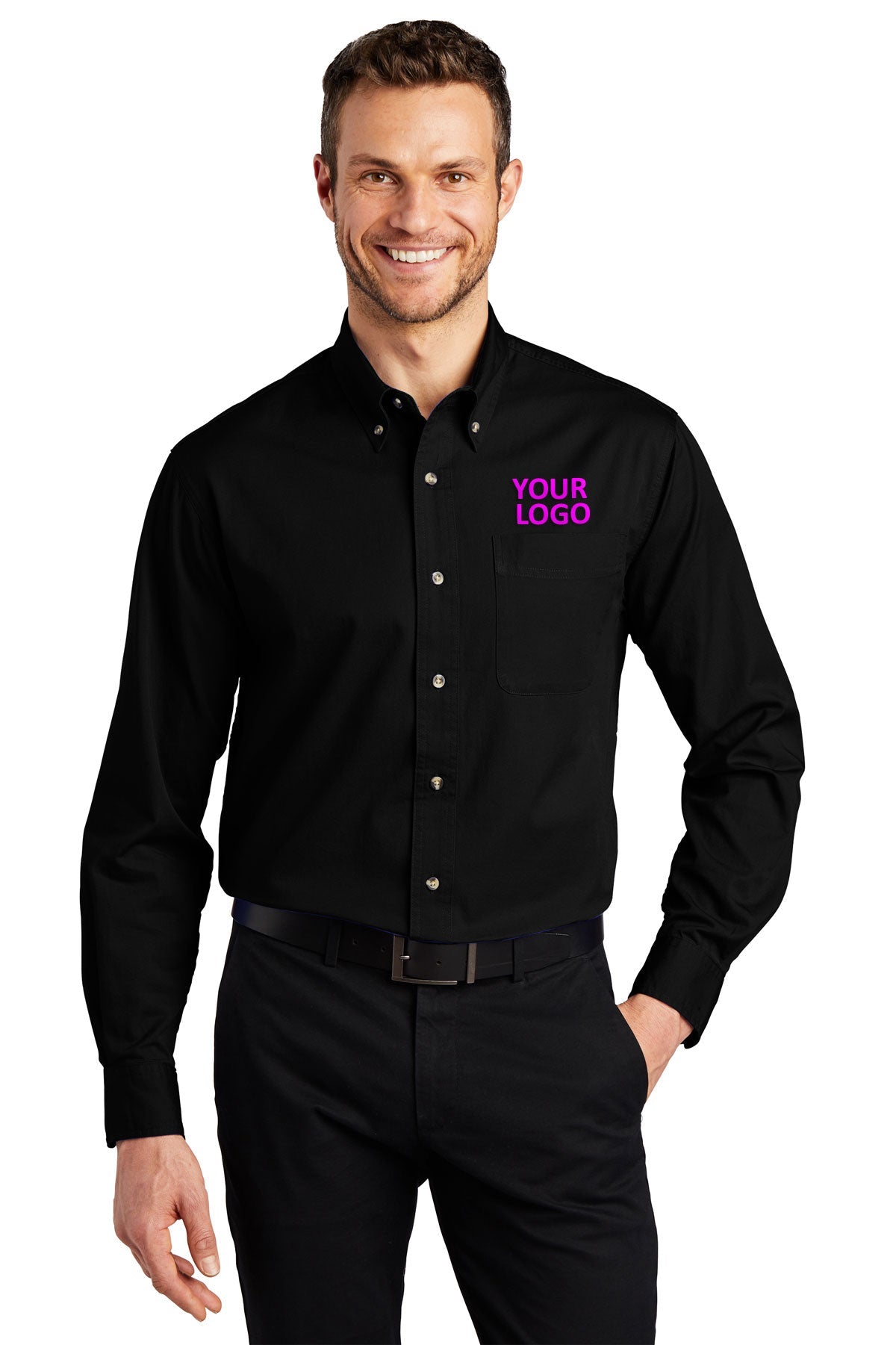 Port Authority Black TLS600T work shirts with logo
