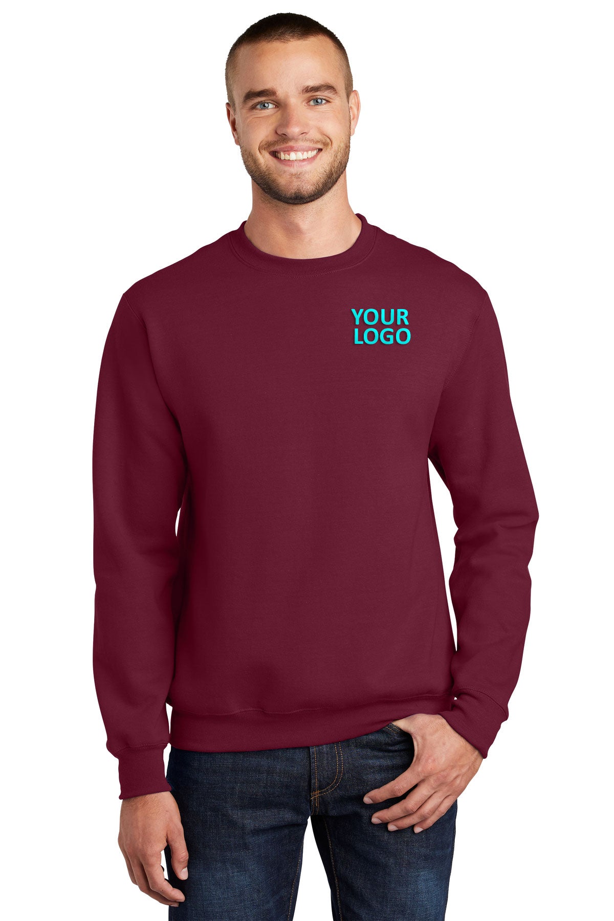 Port & Company Essential Fleece Customized Sweatshirts, Cardinal