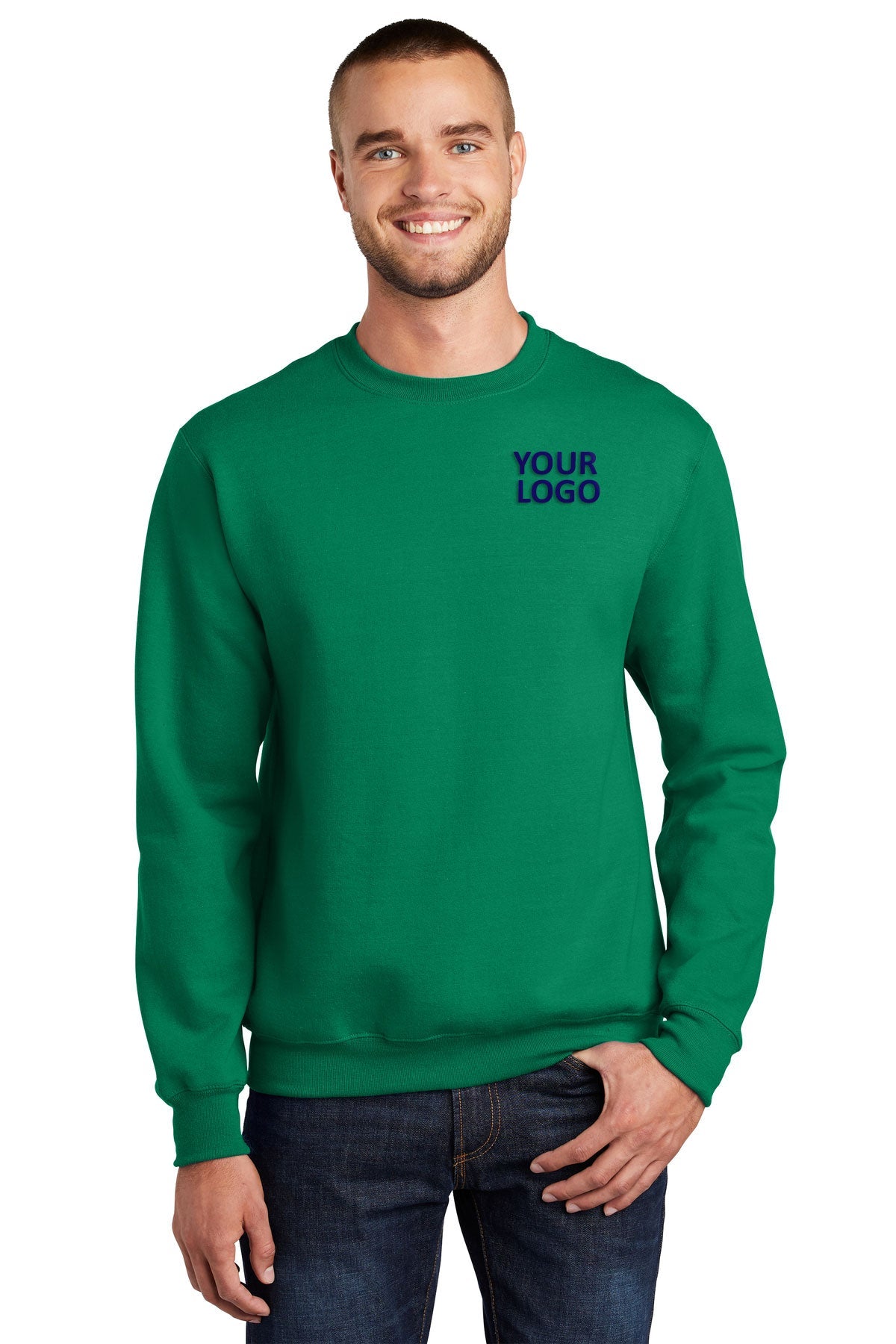 Port & Company Essential Fleece Branded Sweatshirts, Kelly
