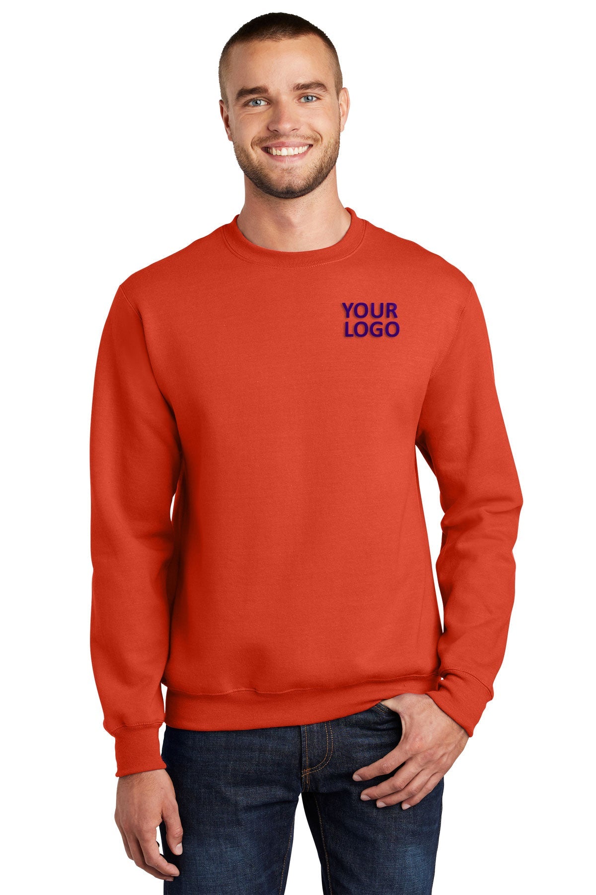 port & company orange pc90 custom embroidery sweatshirts