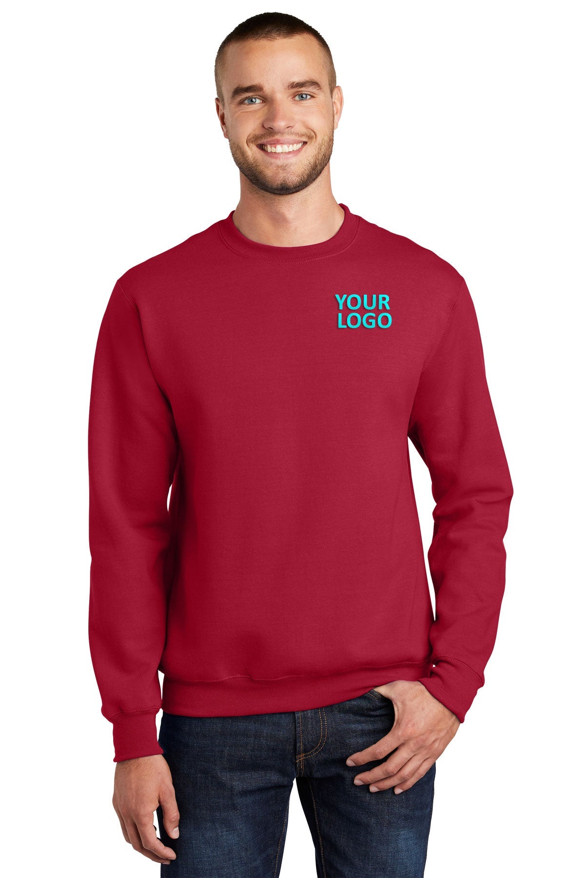 port & company red pc90 custom embroidery sweatshirts