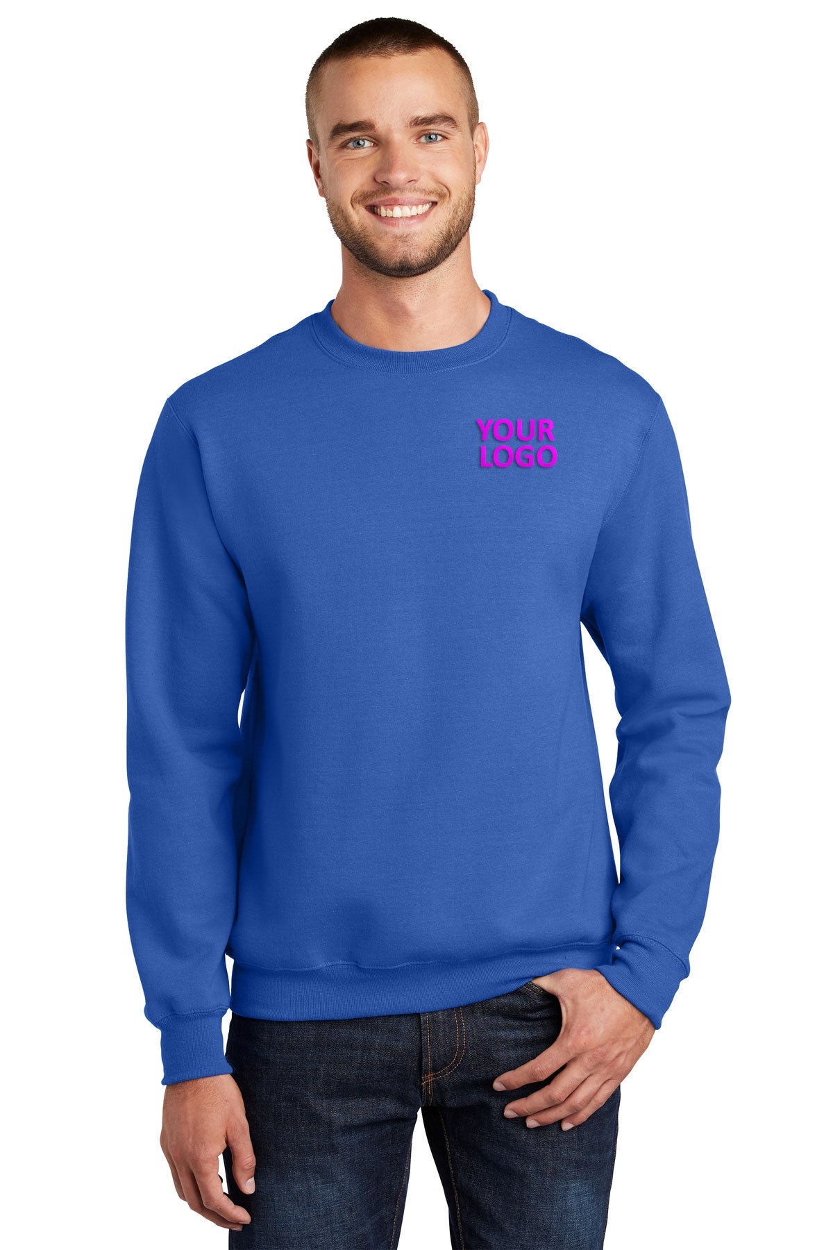 Port & Company Essential Fleece Custom Sweatshirts, Royal