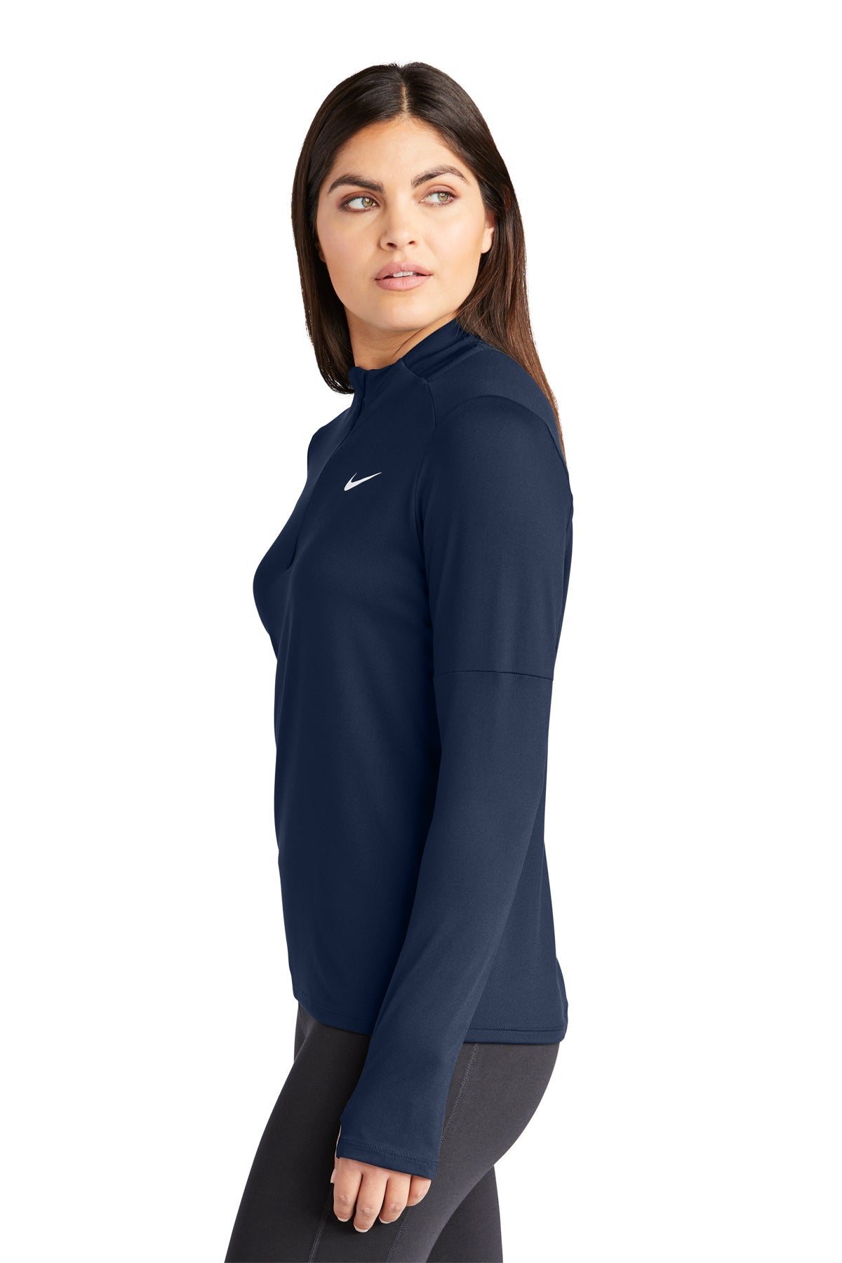 Nike Ladies Dri-FIT Element Custom Quarter Zips, Top Navy