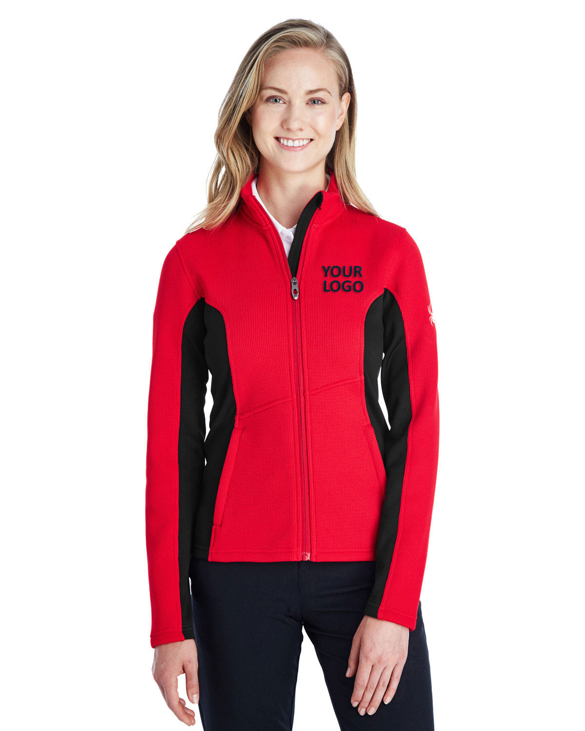 Spyder RED/ BLACK/ WHT 187335 jacket company logo