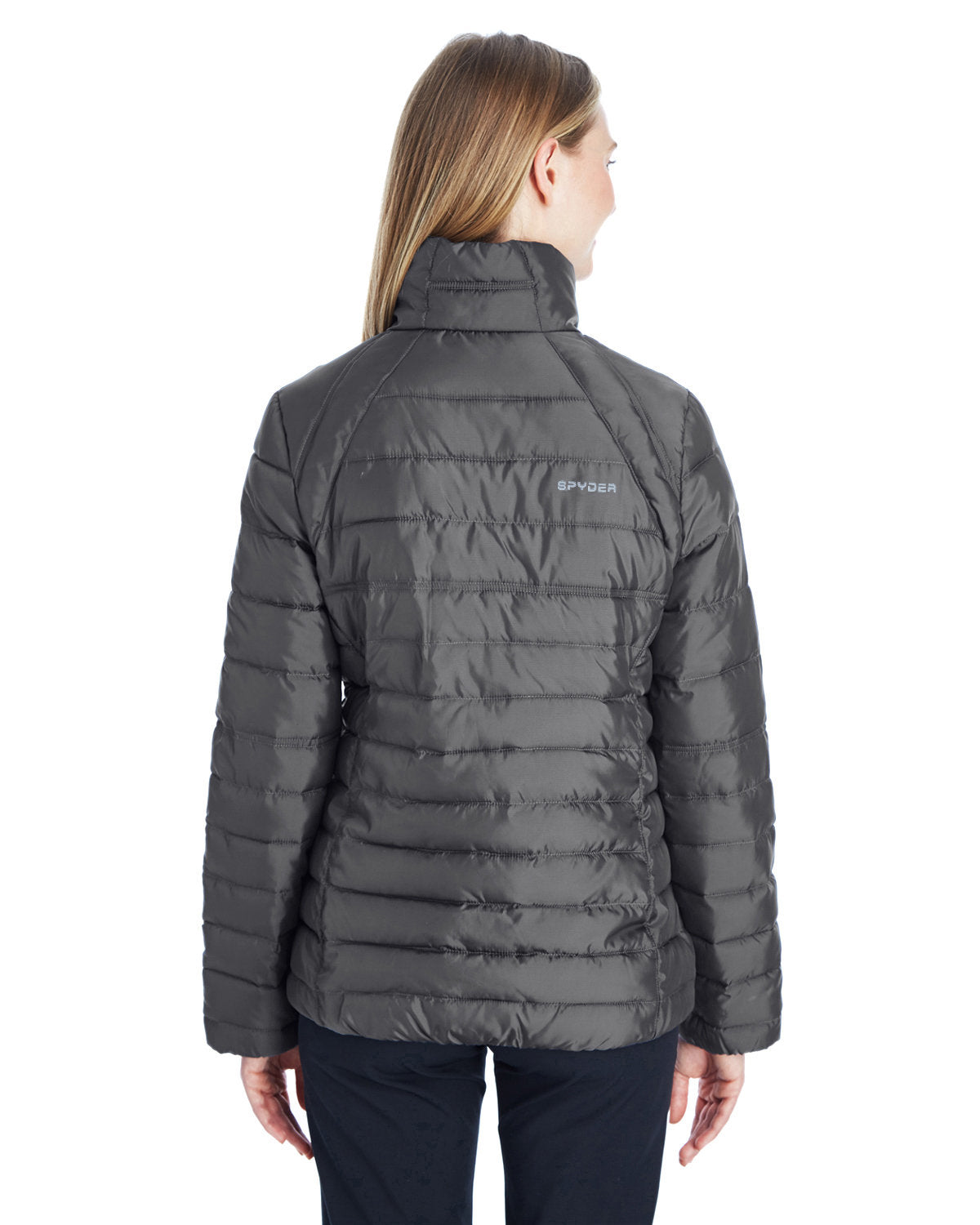 SPYDER deals Hooded Puffer Jacket Womens Size Medium Gray SPFEM28G