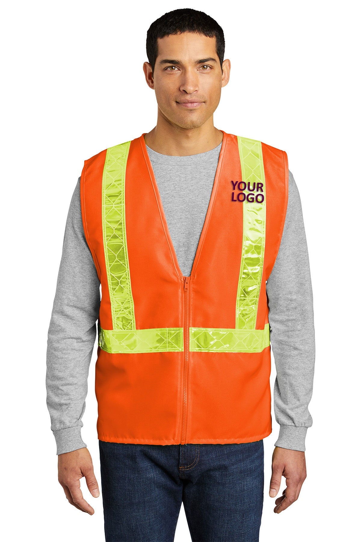 port authority safety orange/ reflective sv01 embroidered jackets for business