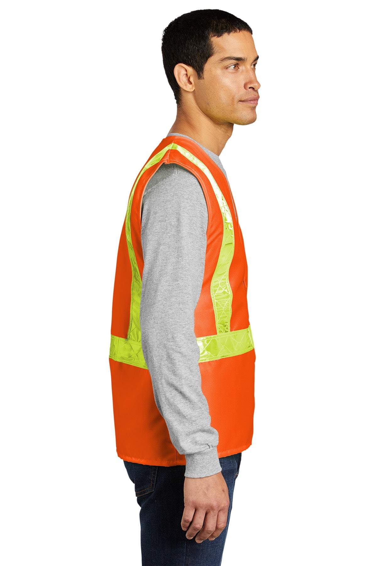 Port Authority Enhanced Visibility Branded Vests, Safety Orange/ Reflective