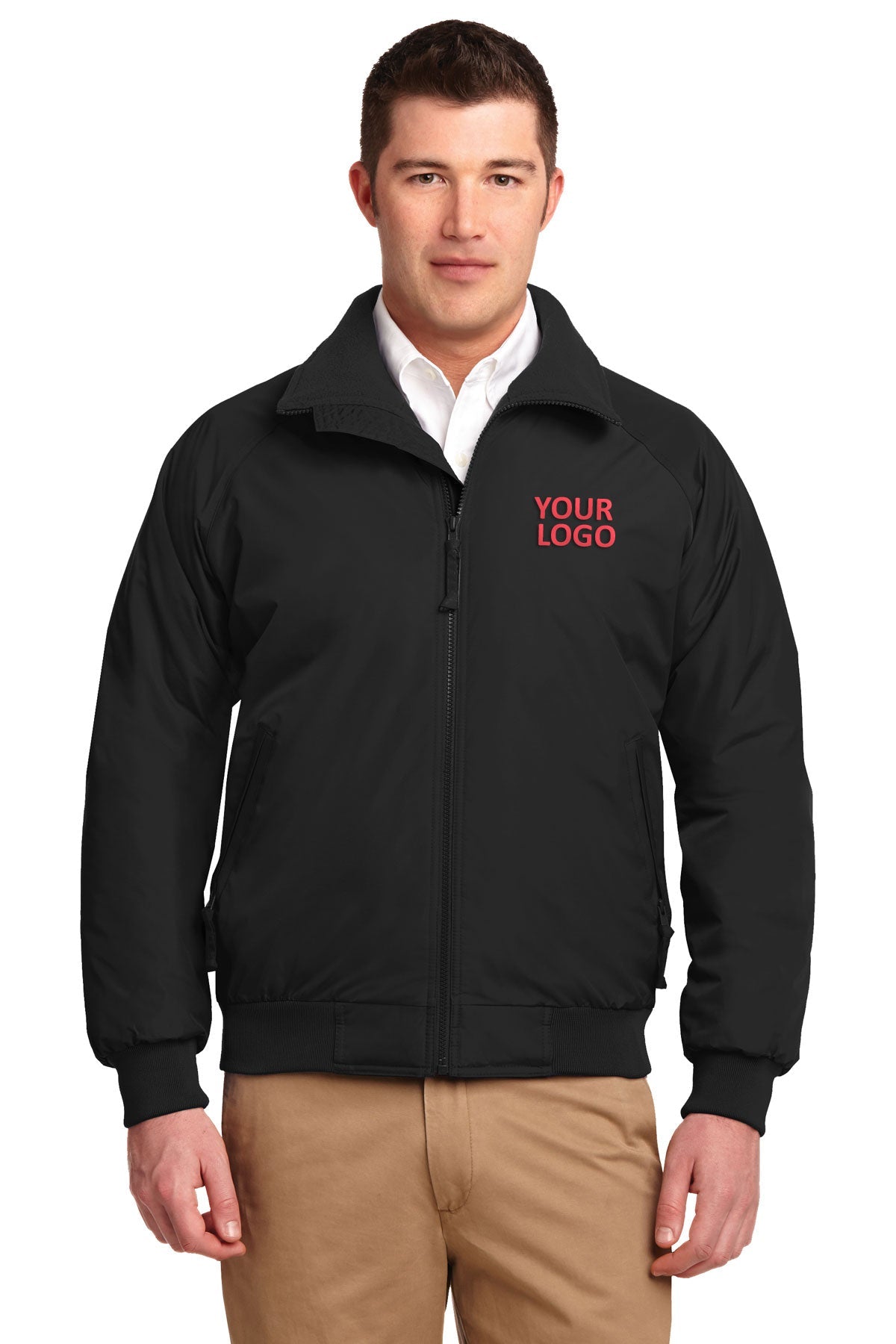 port authority true black/true black j754 business logo jackets
