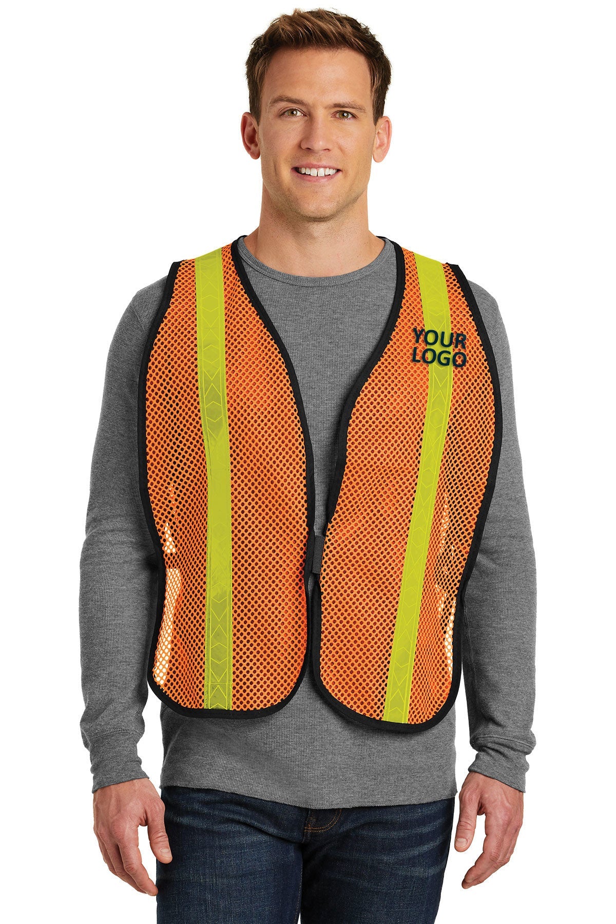 port authority safety orange sv02 custom jackets with logo