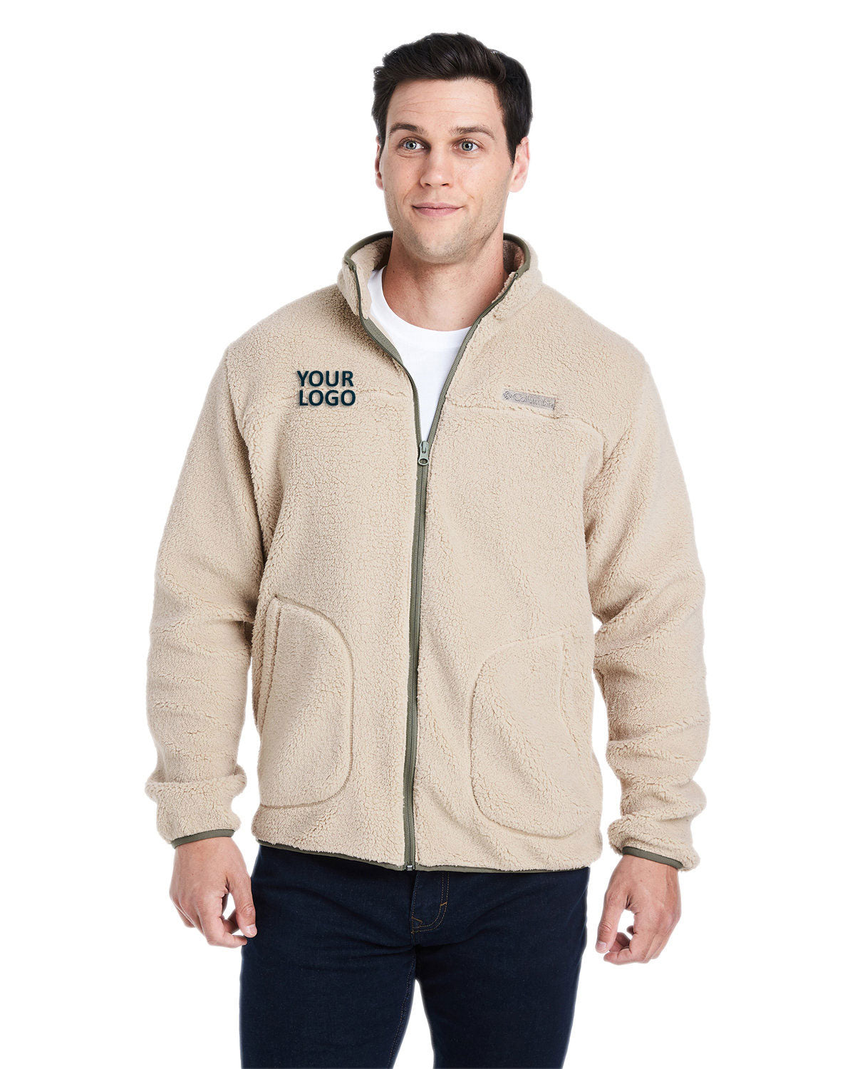 Custom Columbia Rugged Ridge Sherpa Fleece, Ancient Fossil