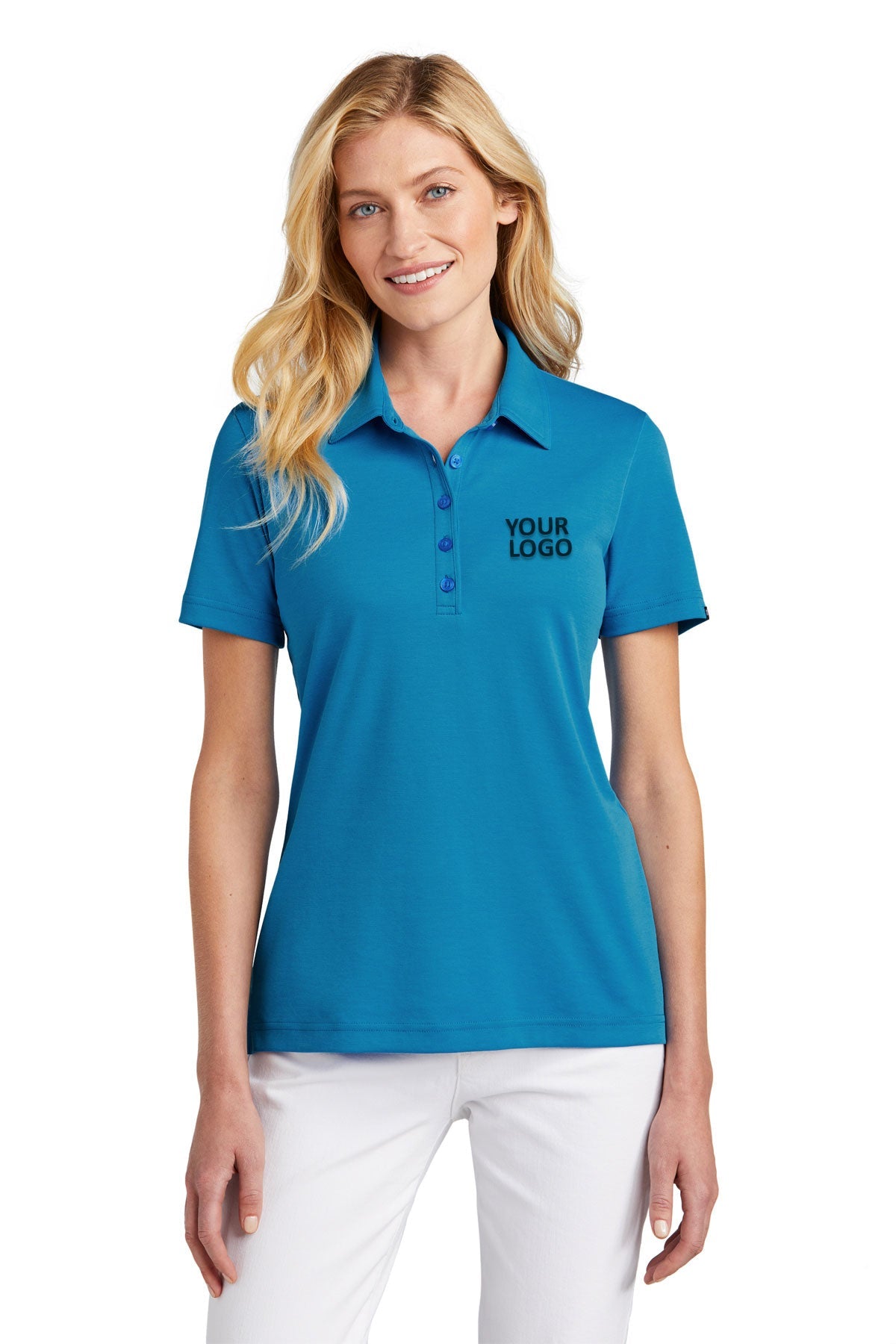 TravisMathew Classic Blue Polos polo shirt with logo embroidered