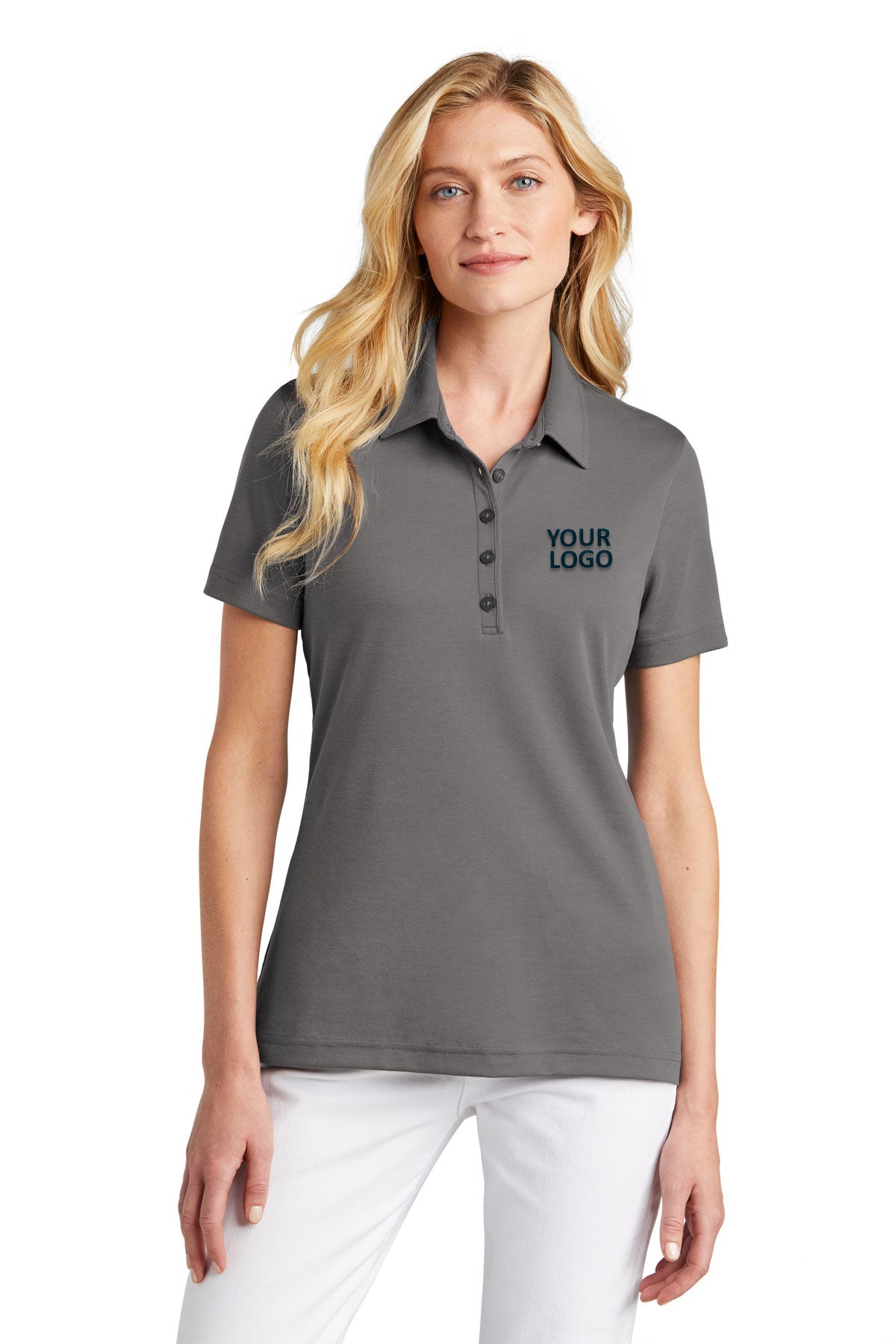 TravisMathew Quiet Shade Grey Polos polo shirts with logo embroidery
